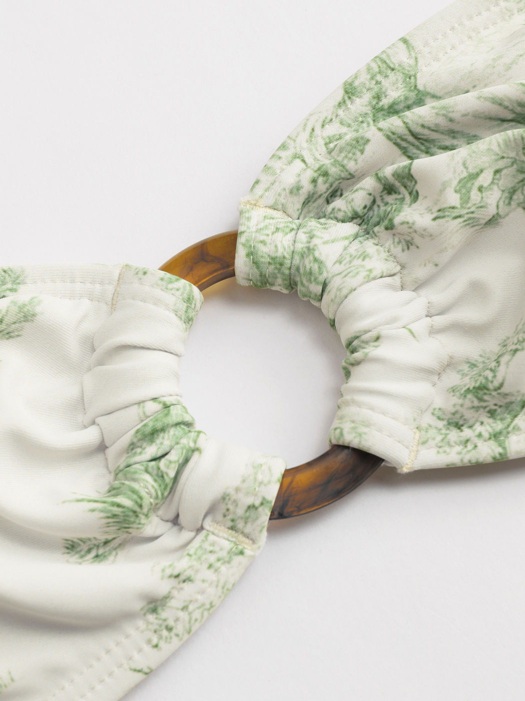 Toile de Jouy O-Ring Bandeau Bikini Oberteil