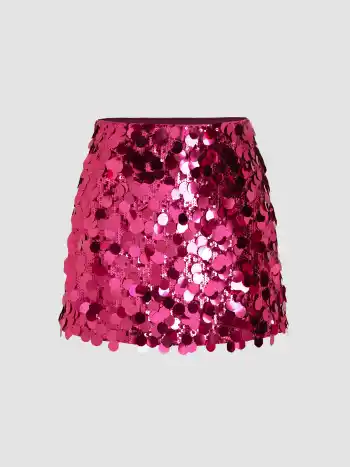 Sequined Mini-Skirt mit Mitteltaille