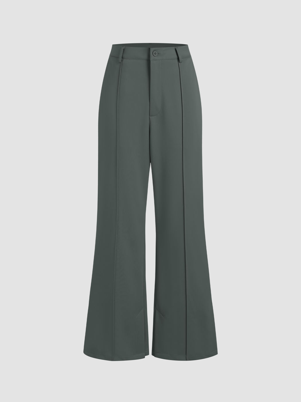 Plissierte Hose mit geradem Bein und Schlitz