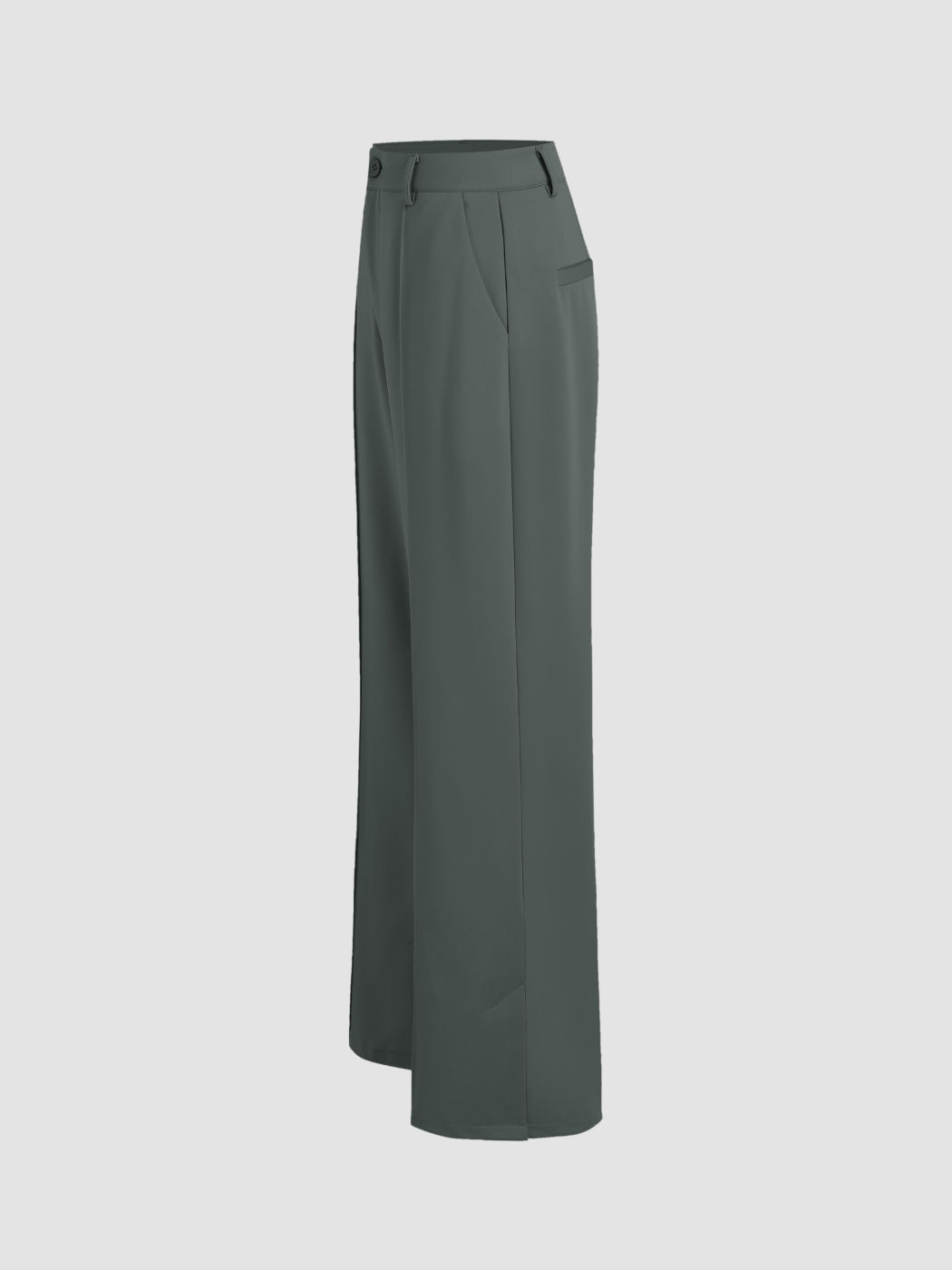 Plissierte Hose mit geradem Bein und Schlitz
