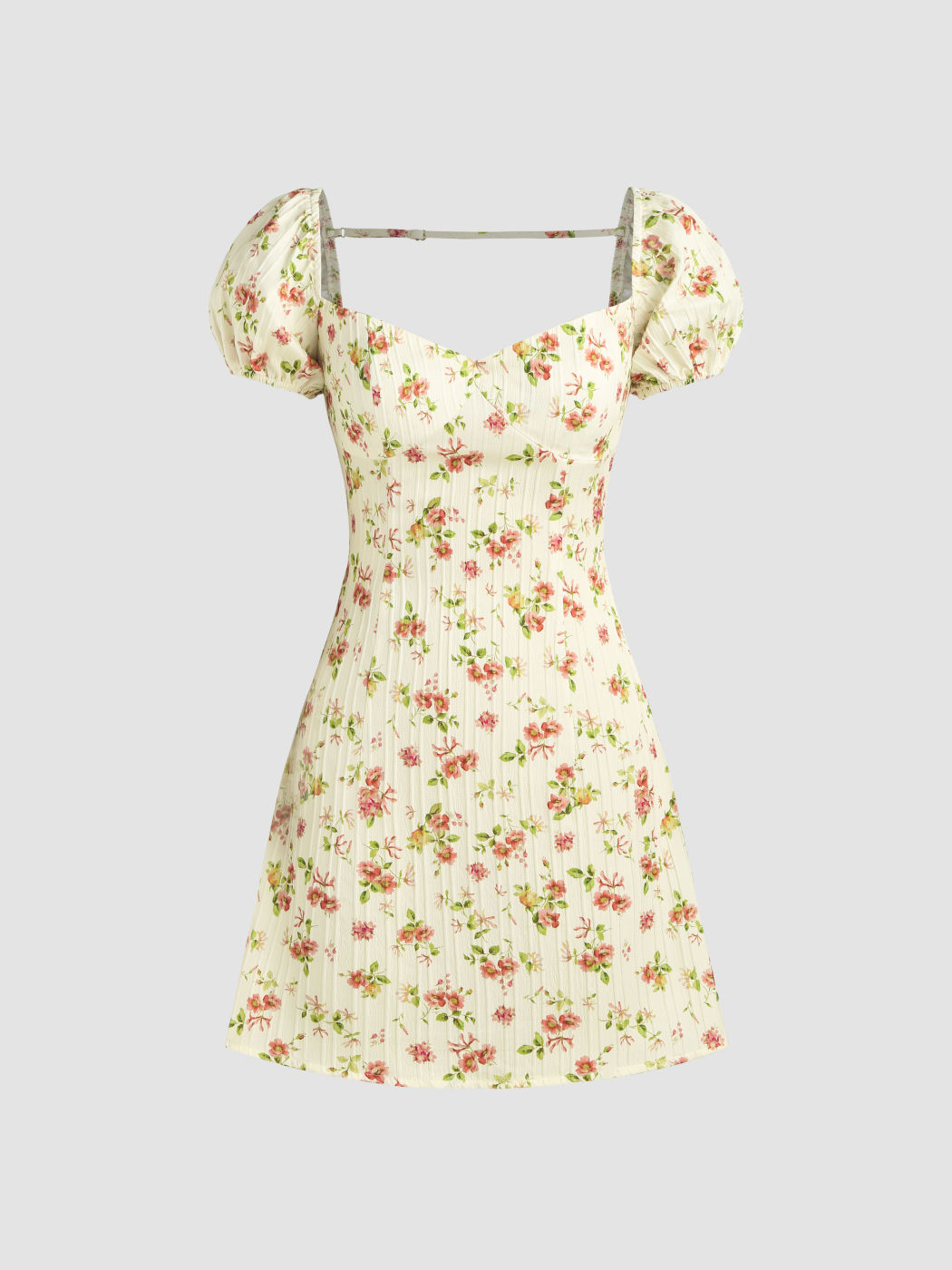Korsett-Minikleid mit herzförmigem Blumenmuster