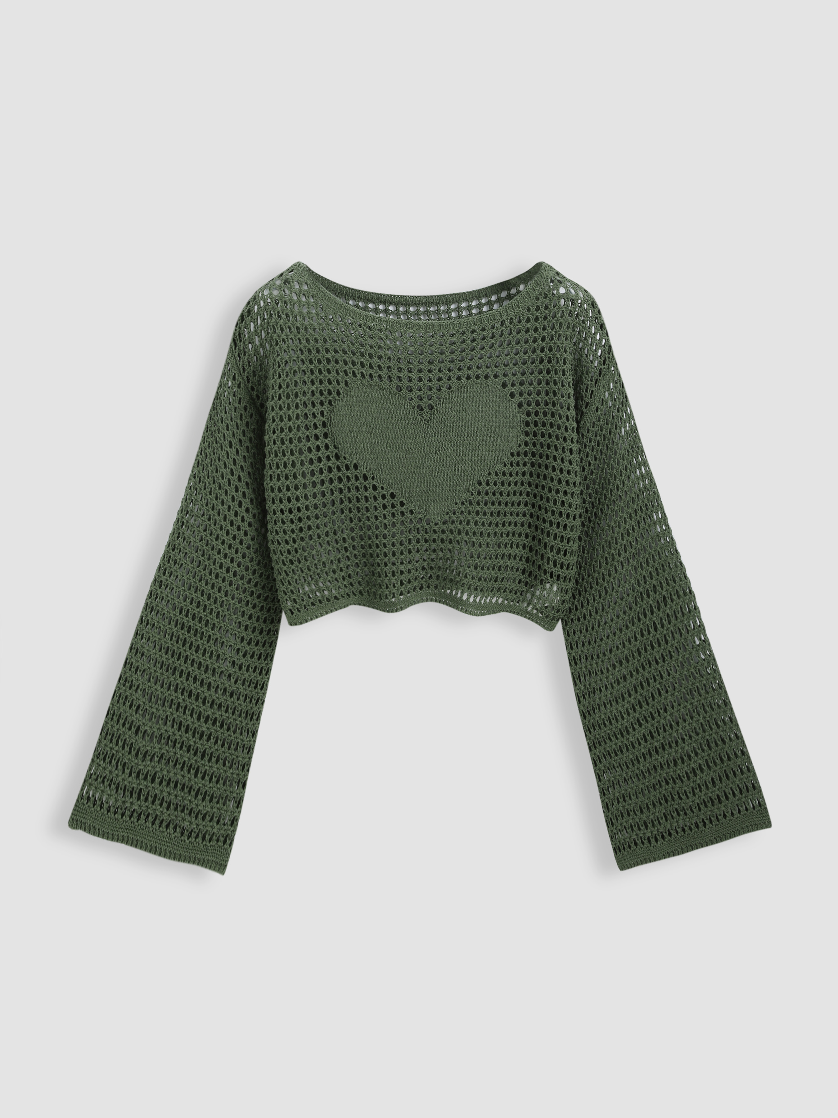 トップス S open knit tops heart Open Heart Knit Top – ap0cene