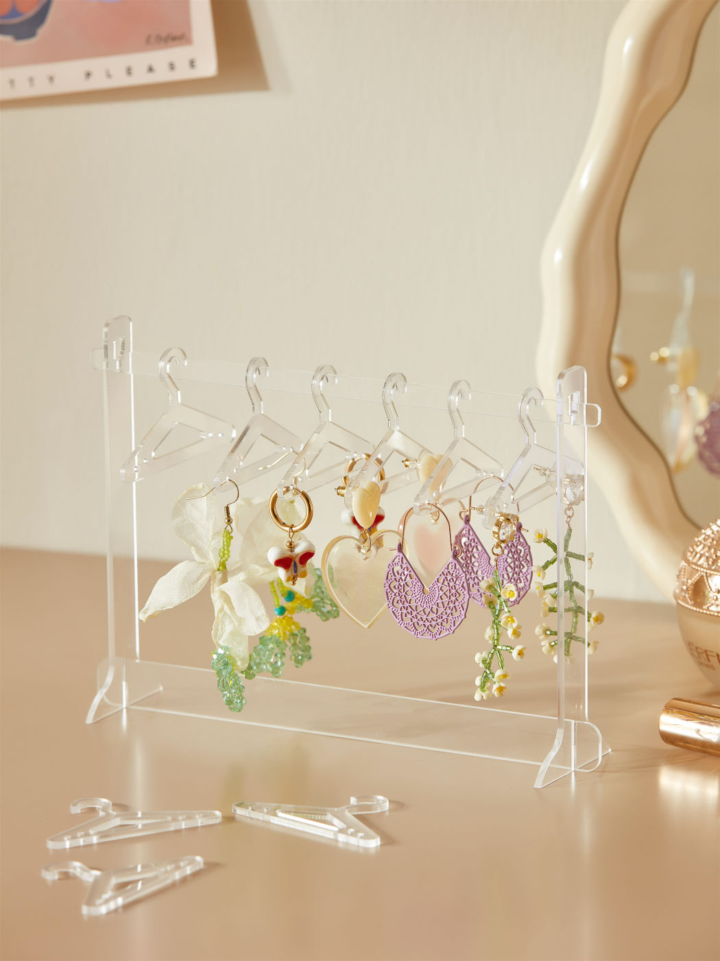 PMMA 8pcs Hanger Design Earrings Storage Rack For Home