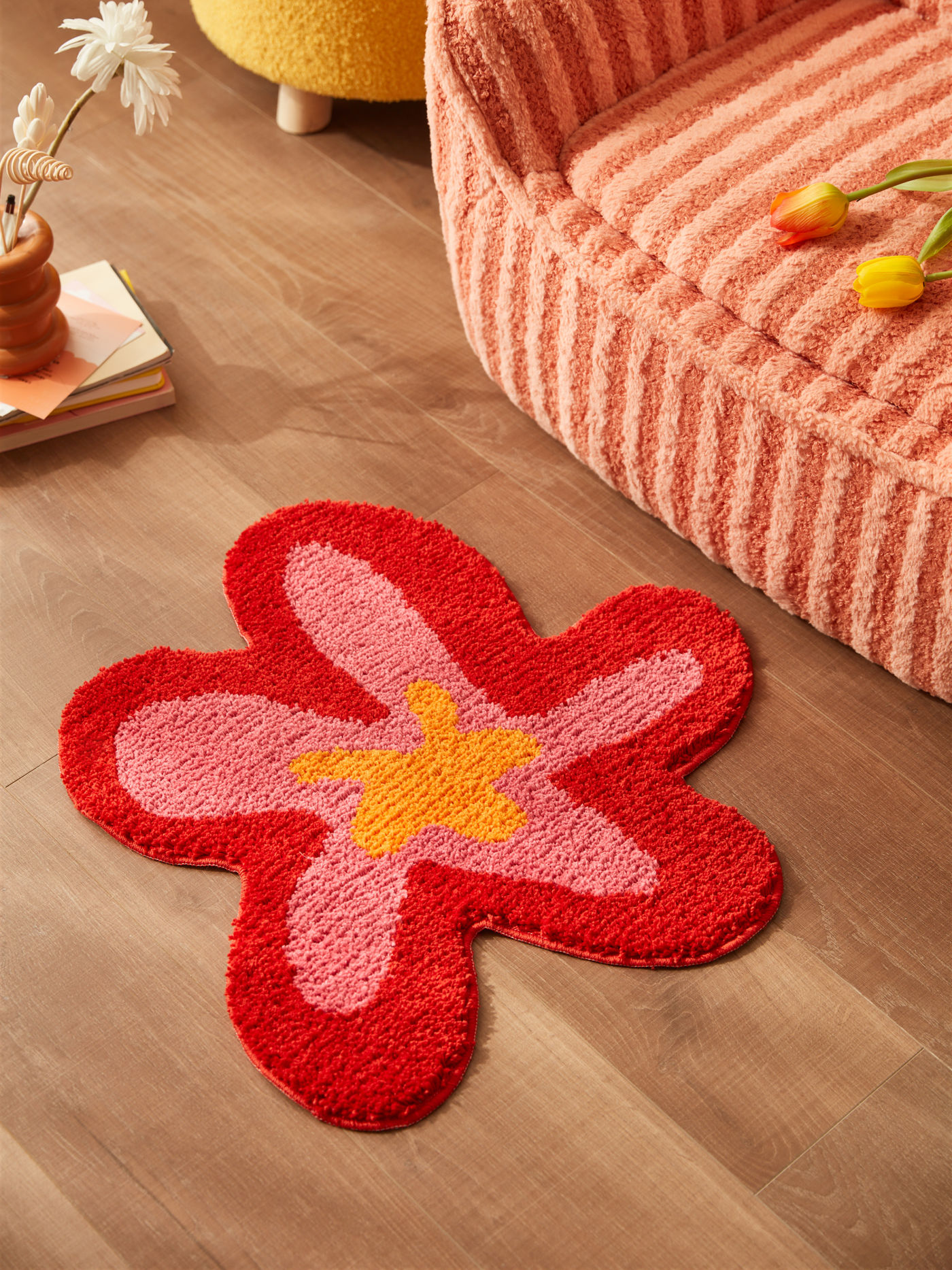 Flower Tufted Washable Rug