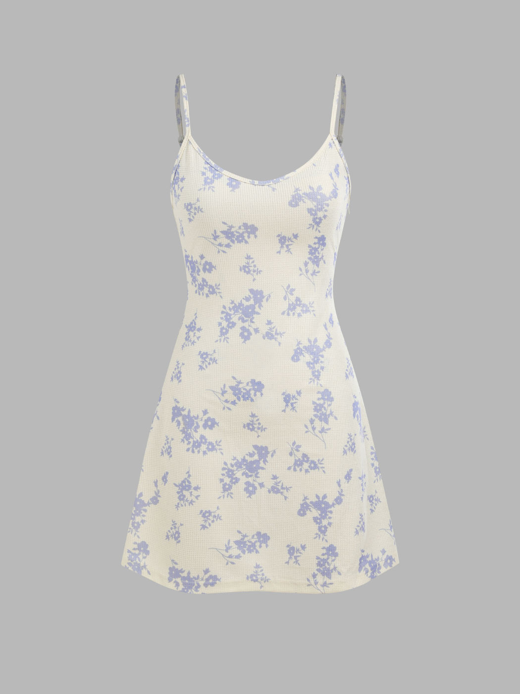Geblümtes Cami-Minikleid mit U-Ausschnitt