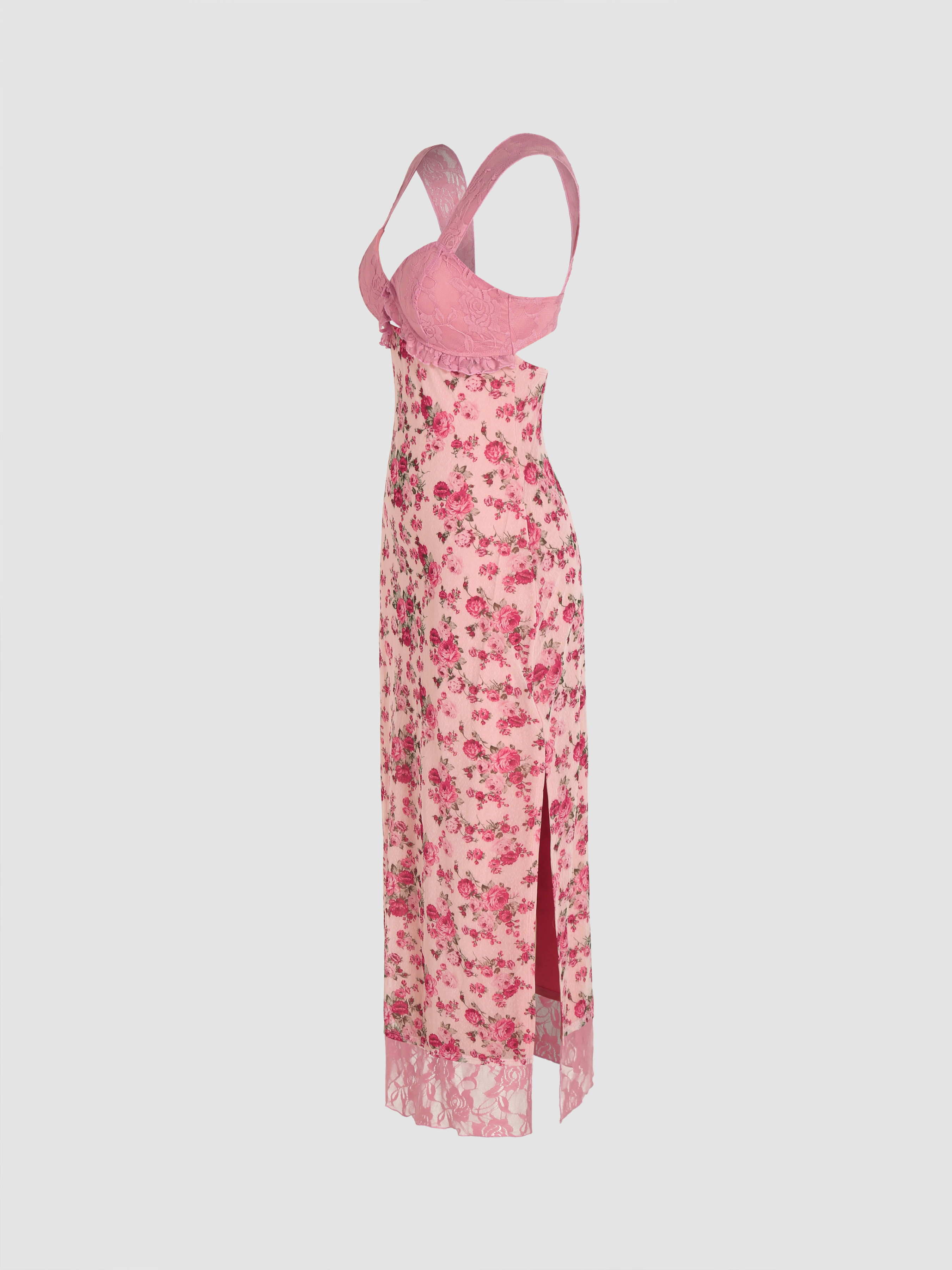 トップス Las Flores Cami Dress Formal Dresses Lace V-neck Lace Floral Cami Maxi Dress For