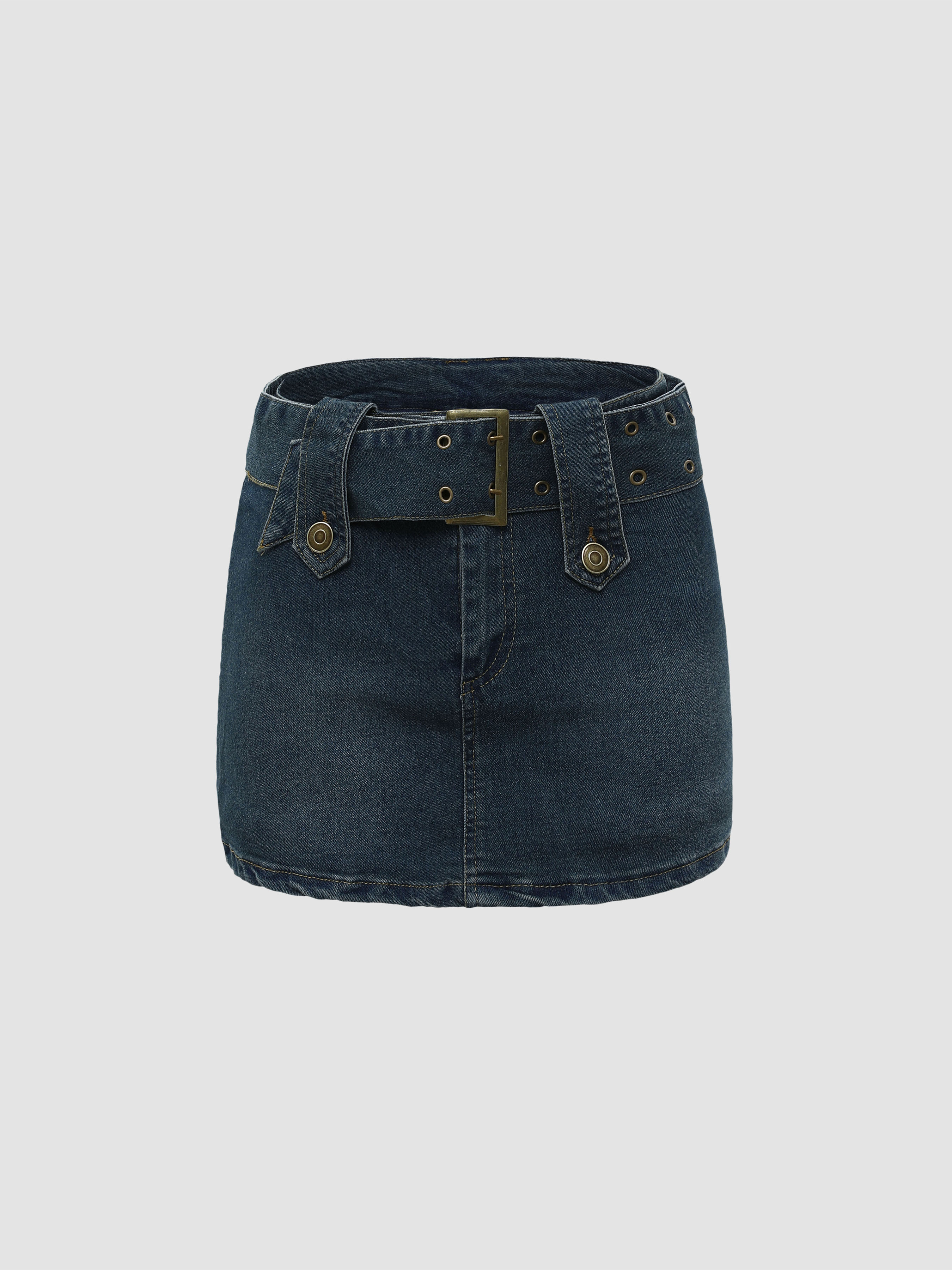 【sacai】Belted Light Wash Denim Mini Skirt Sacai skirts | The Webster