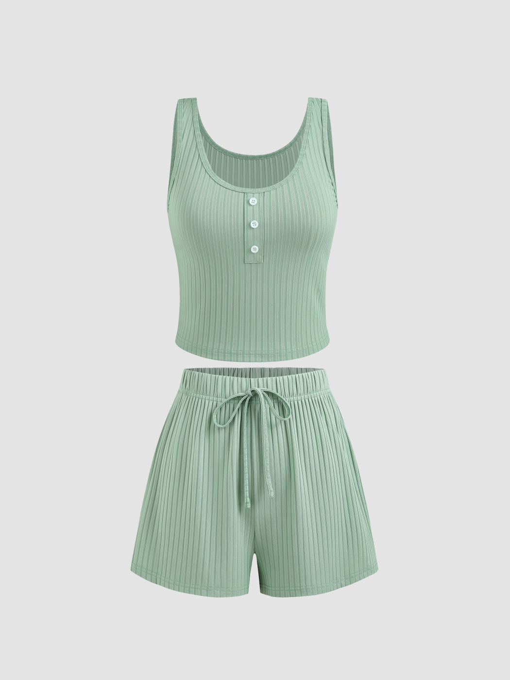 Knopf Tanktop & Geknotete Shorts Lounge Shorts