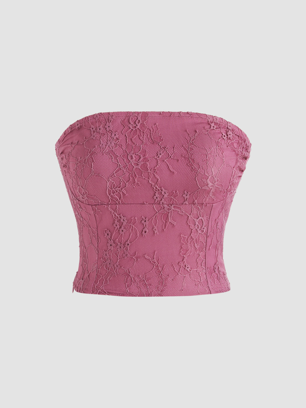 Lace Crop Tube Top For Coffee Shop Vacation Holiday Beach