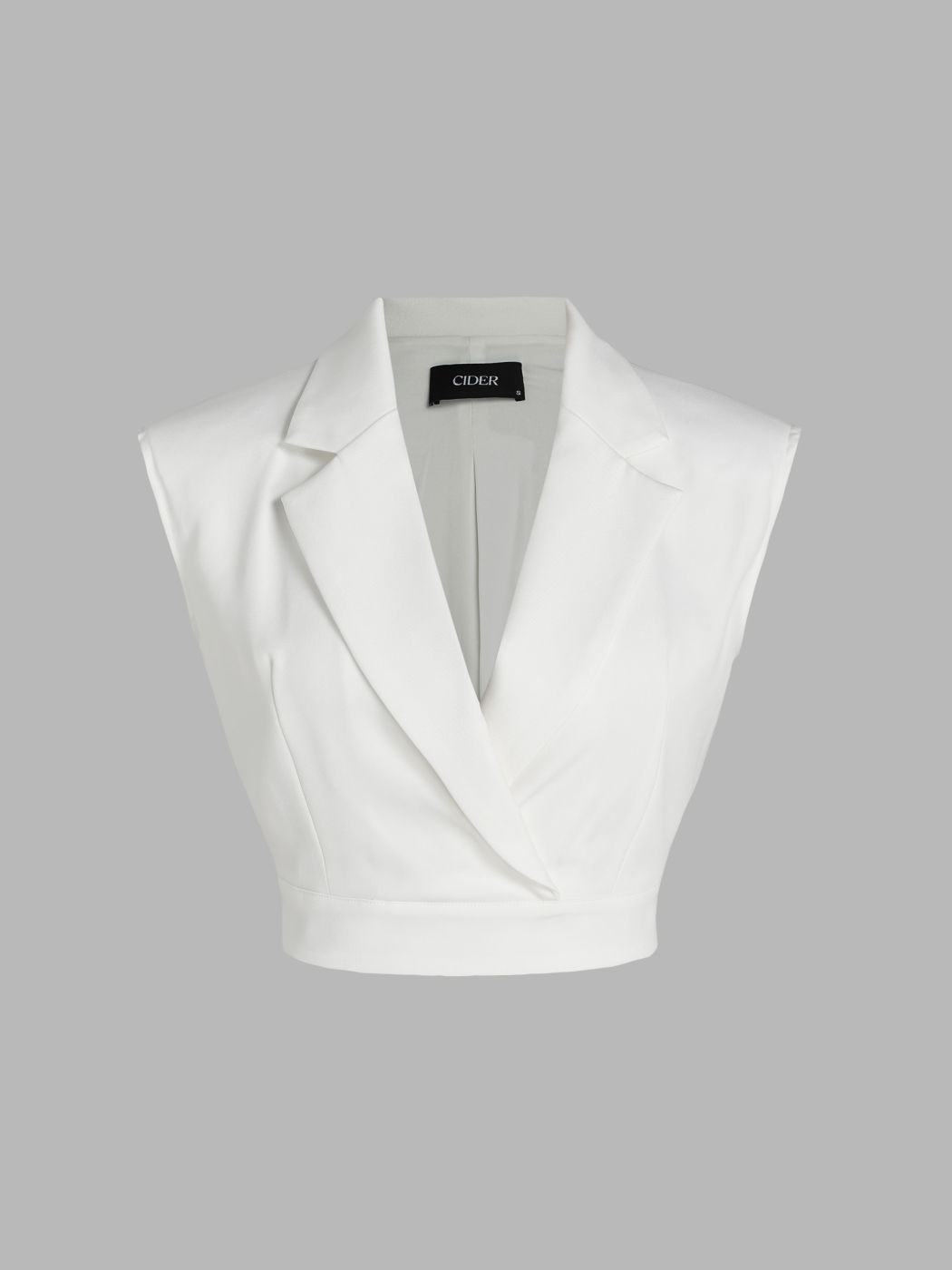 Collared V-Neck Cropped Waistcoat