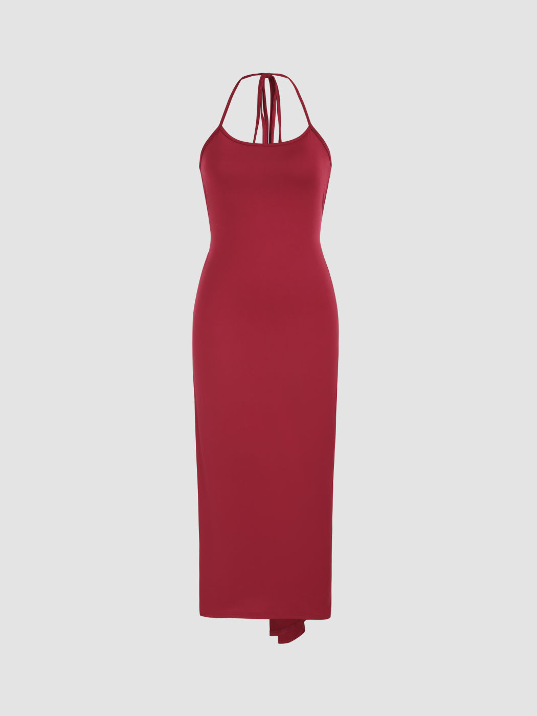 Rückenfreies Halterneck Maxikleid mit Ruchedung