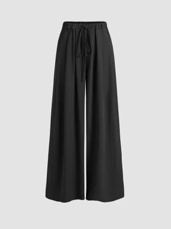High Waist Pleated Wide Leg Pants