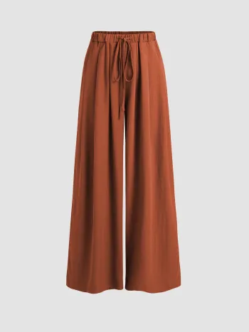 Hosen mit elastischem Bund und breiten Beinen