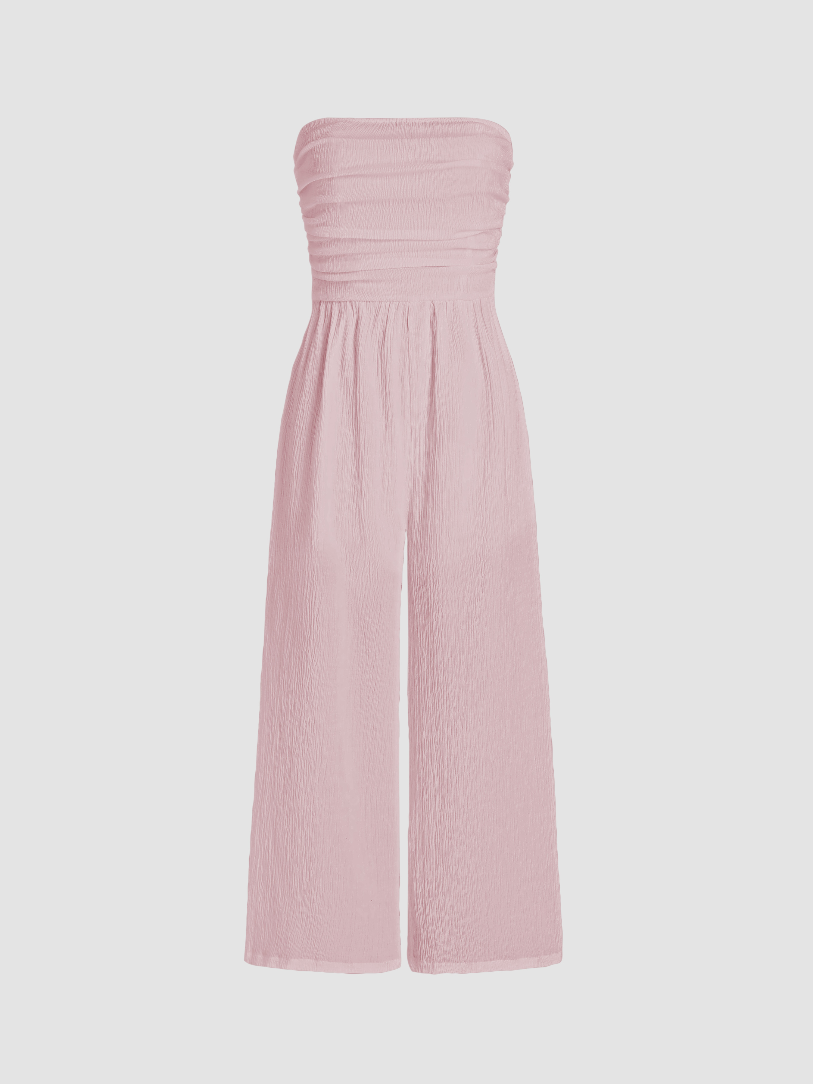 Ruched Tube Jumpsuit (Pink)