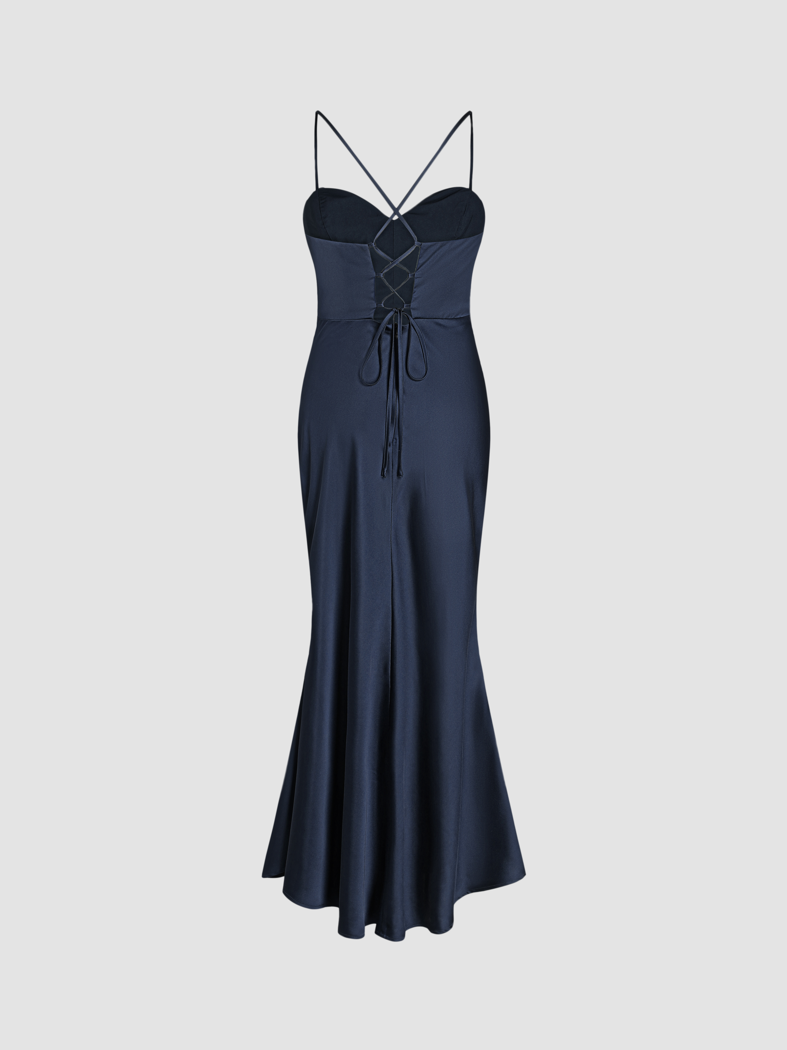 cider blue silk dress Cider Dress Womens Small Satin Cowl Neck Cami Mini Navy Blue Tie Waist