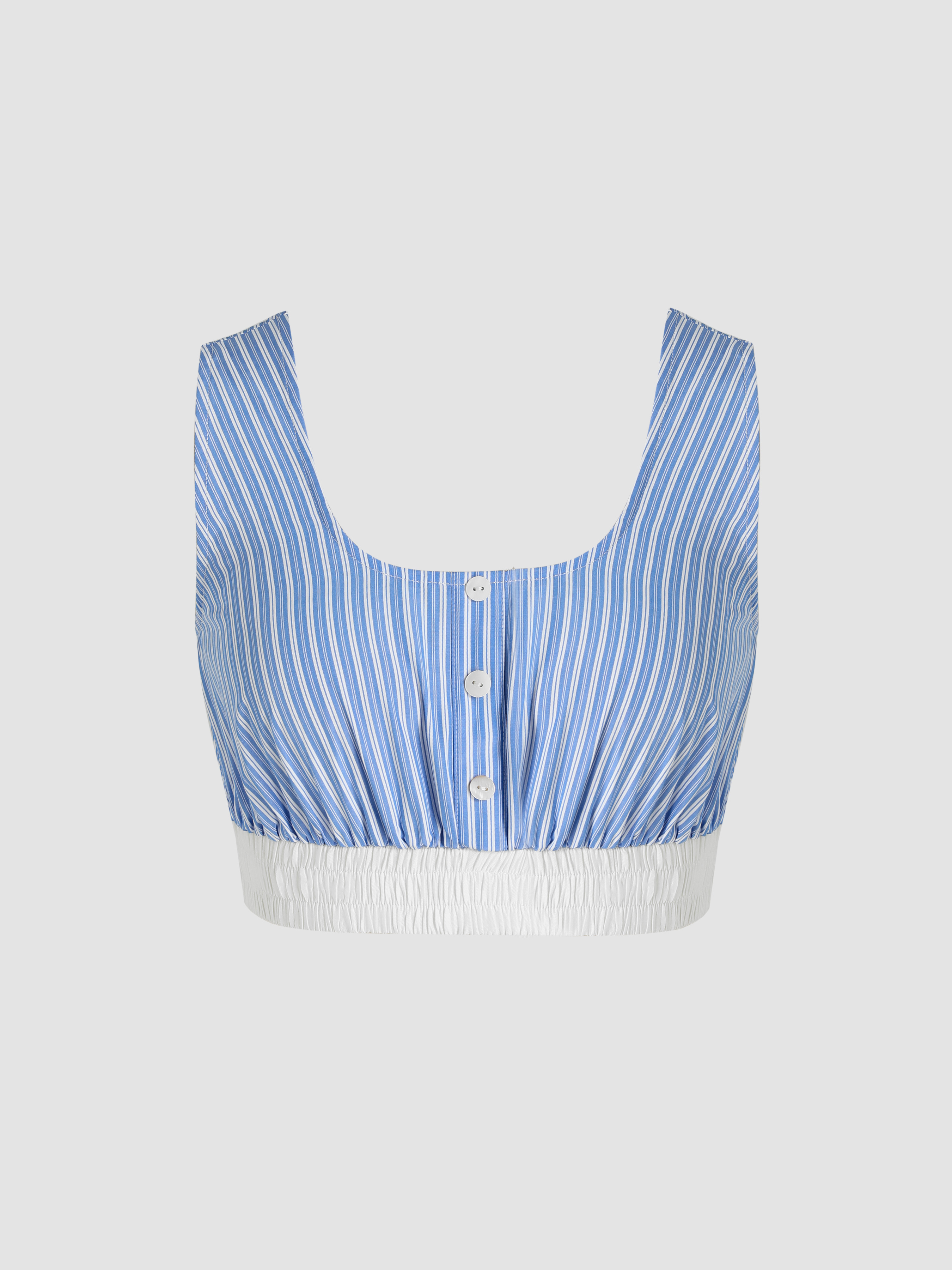 Uneckline Stripe Cami Crop Top Cider