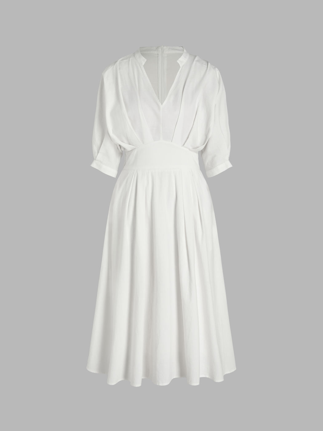 V-neck Ruched Ruffle Maxi Dress