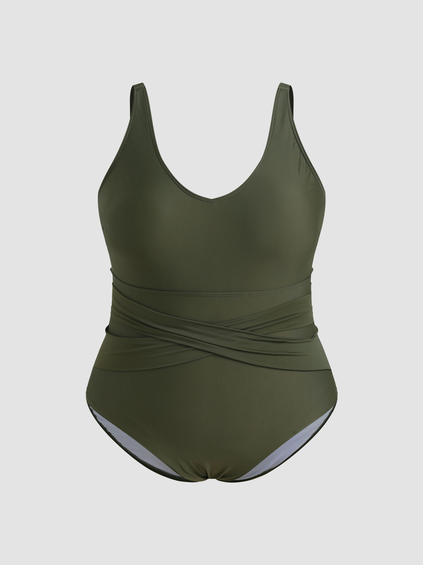 V-neck Ruched One Piece Swimsuit Curve & Plus