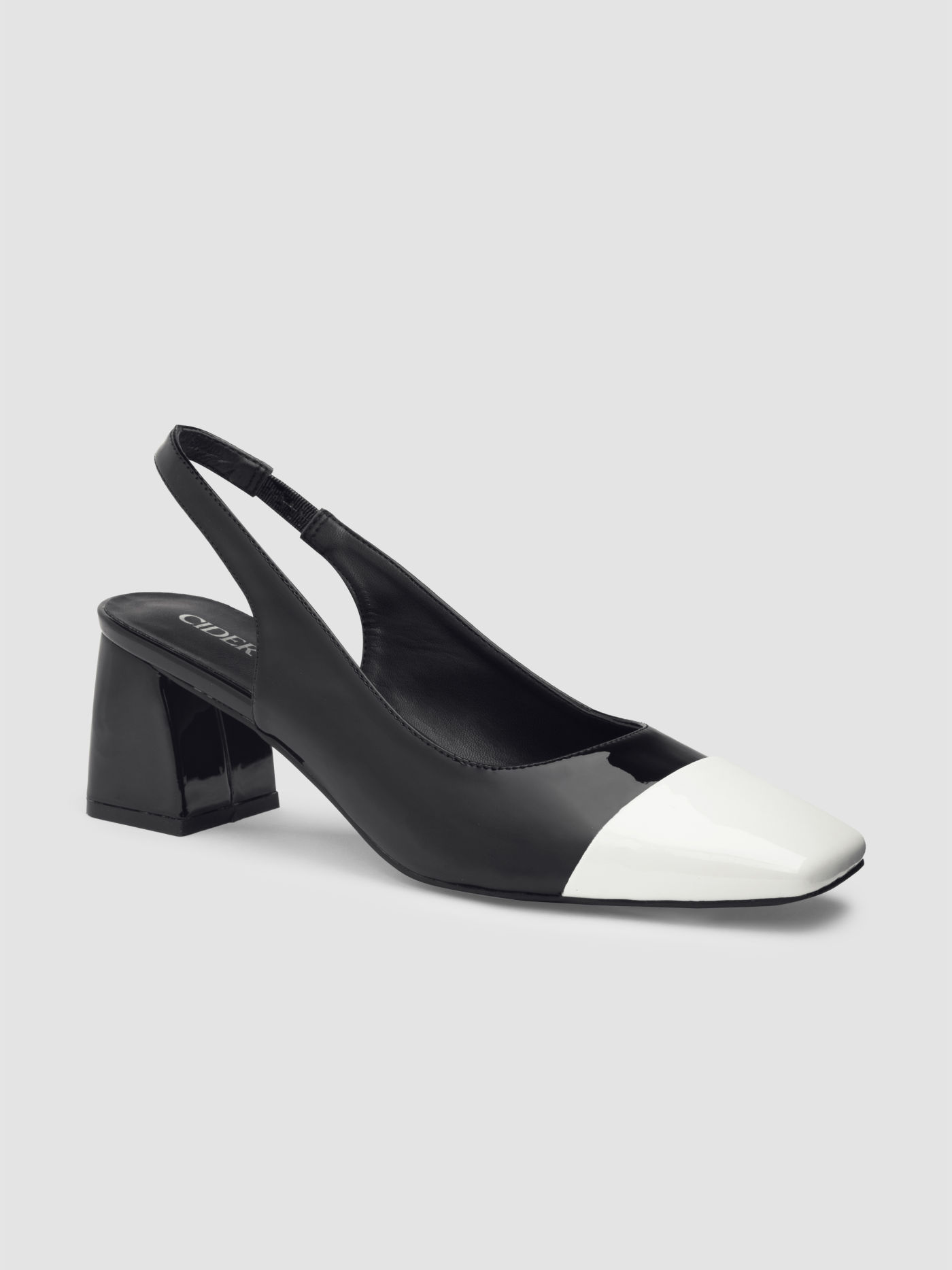 Contrast Color Slingback Chunky Heeled Mary Jane Shoes