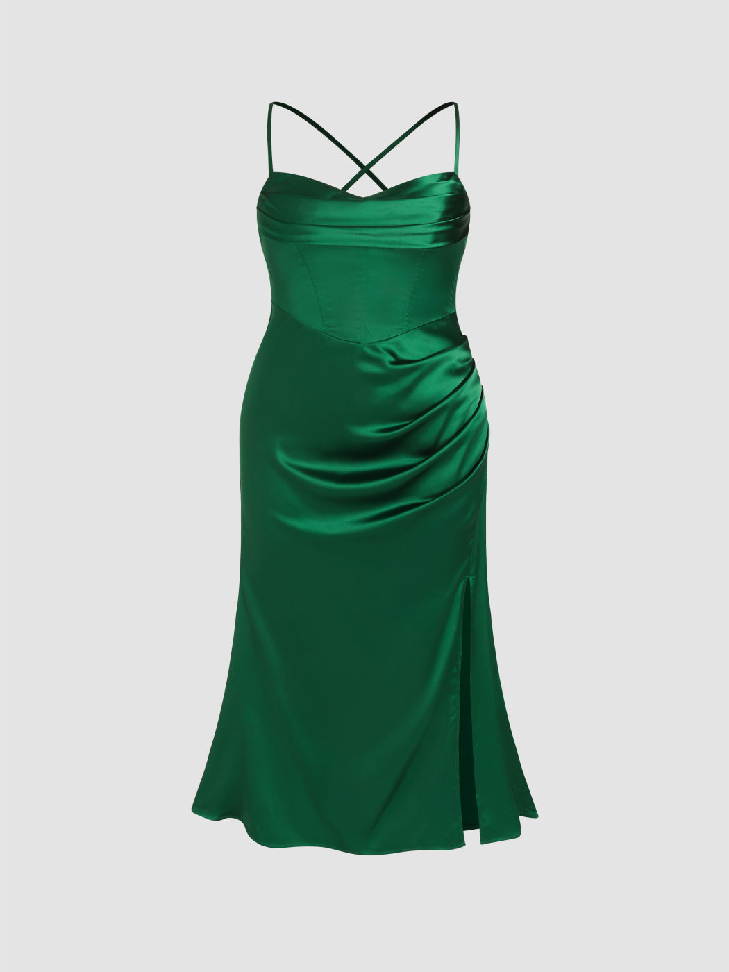 Hoco Dress Satin Cowl Neck Cami Corset Maxi Dress Curve