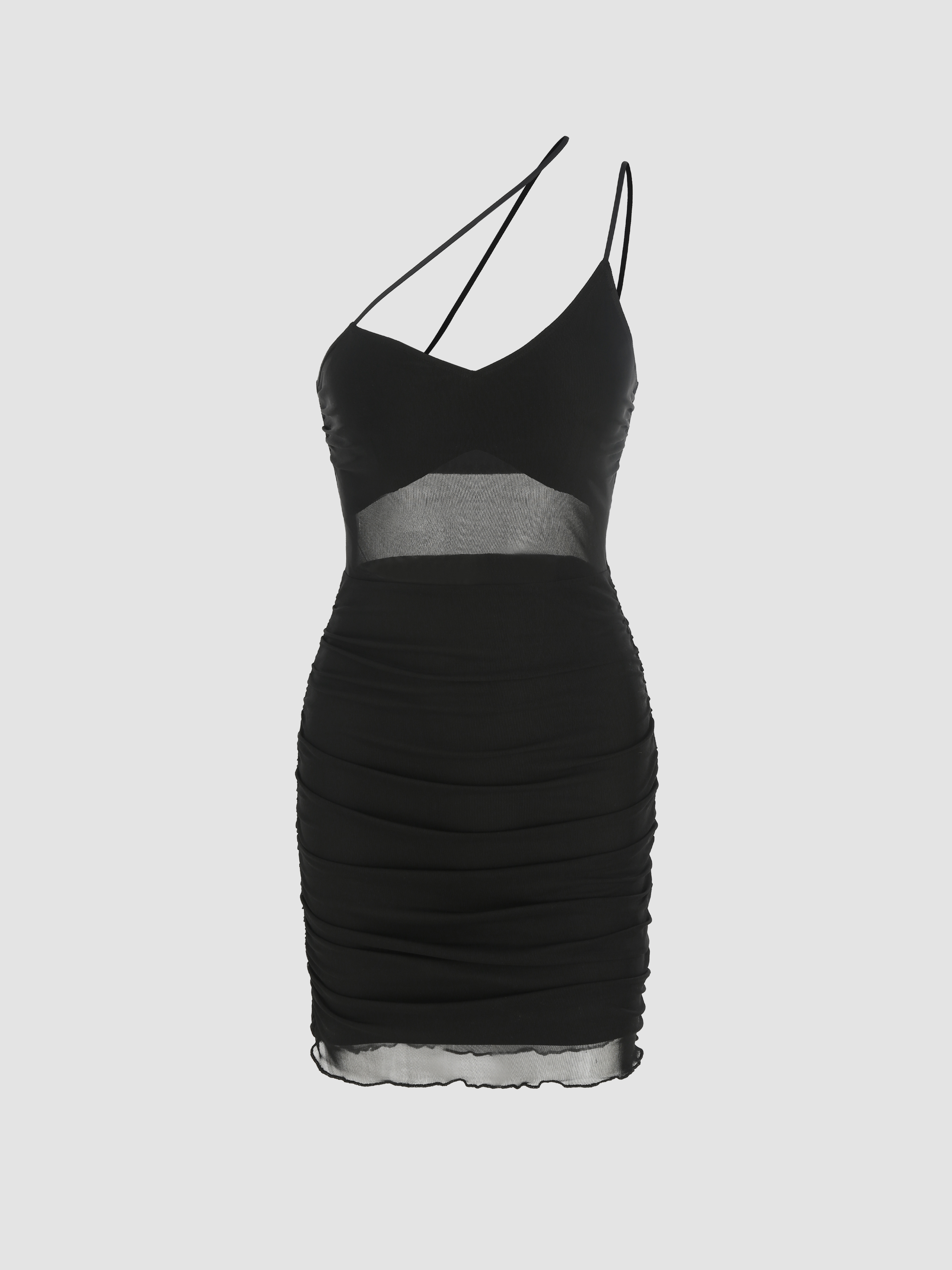 Sheer Sleeve Ruffle Mini Dress In Lightweight Fabric