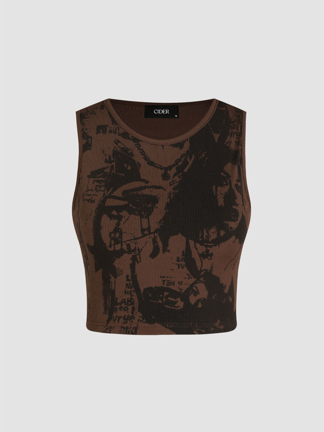 Grafisches Crop-Tanktop