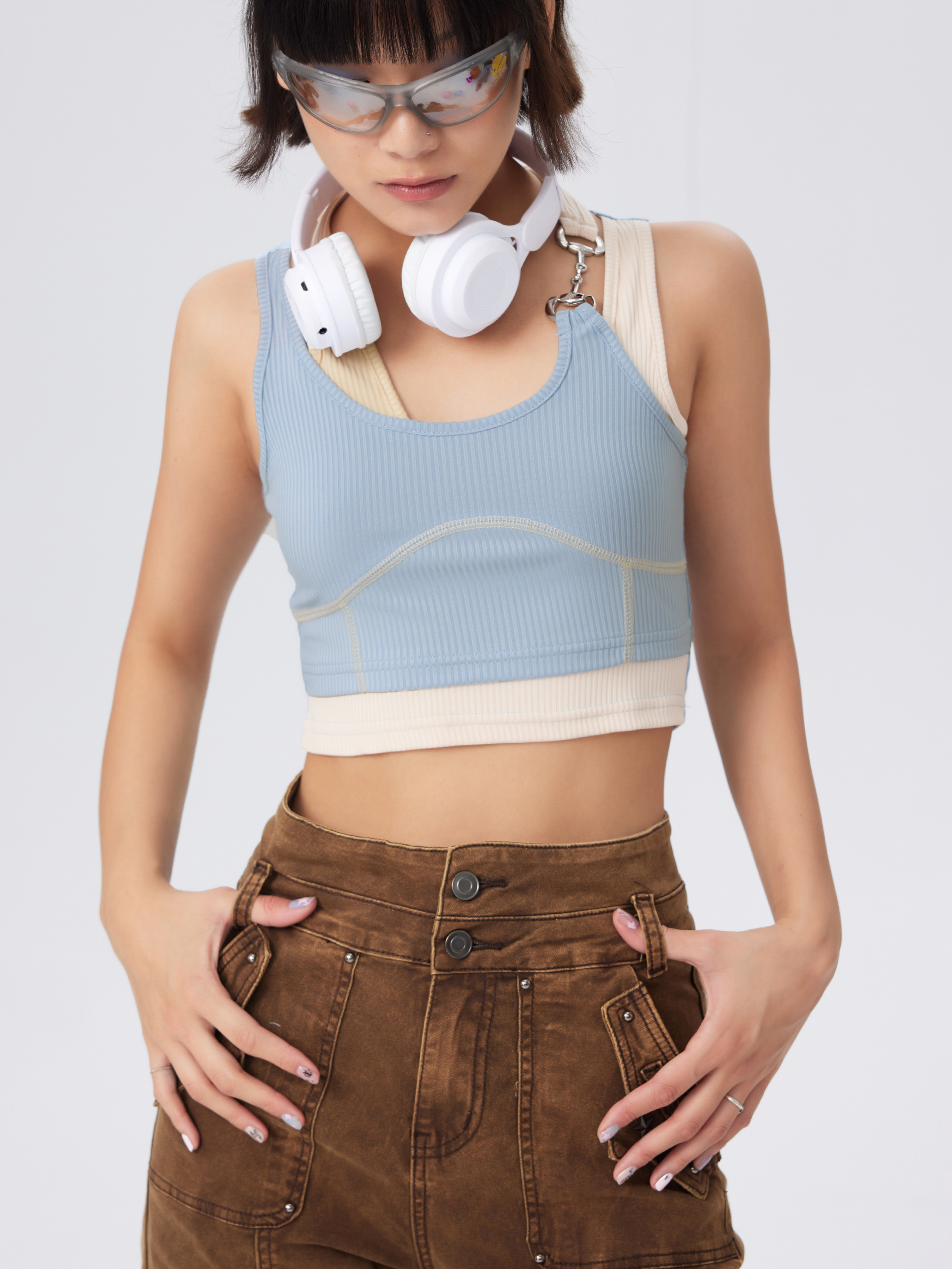 ナチュラル★Cupshe ストライプ カバーアップ ニット パンツ 1686553797000-NRYxp2.jpg