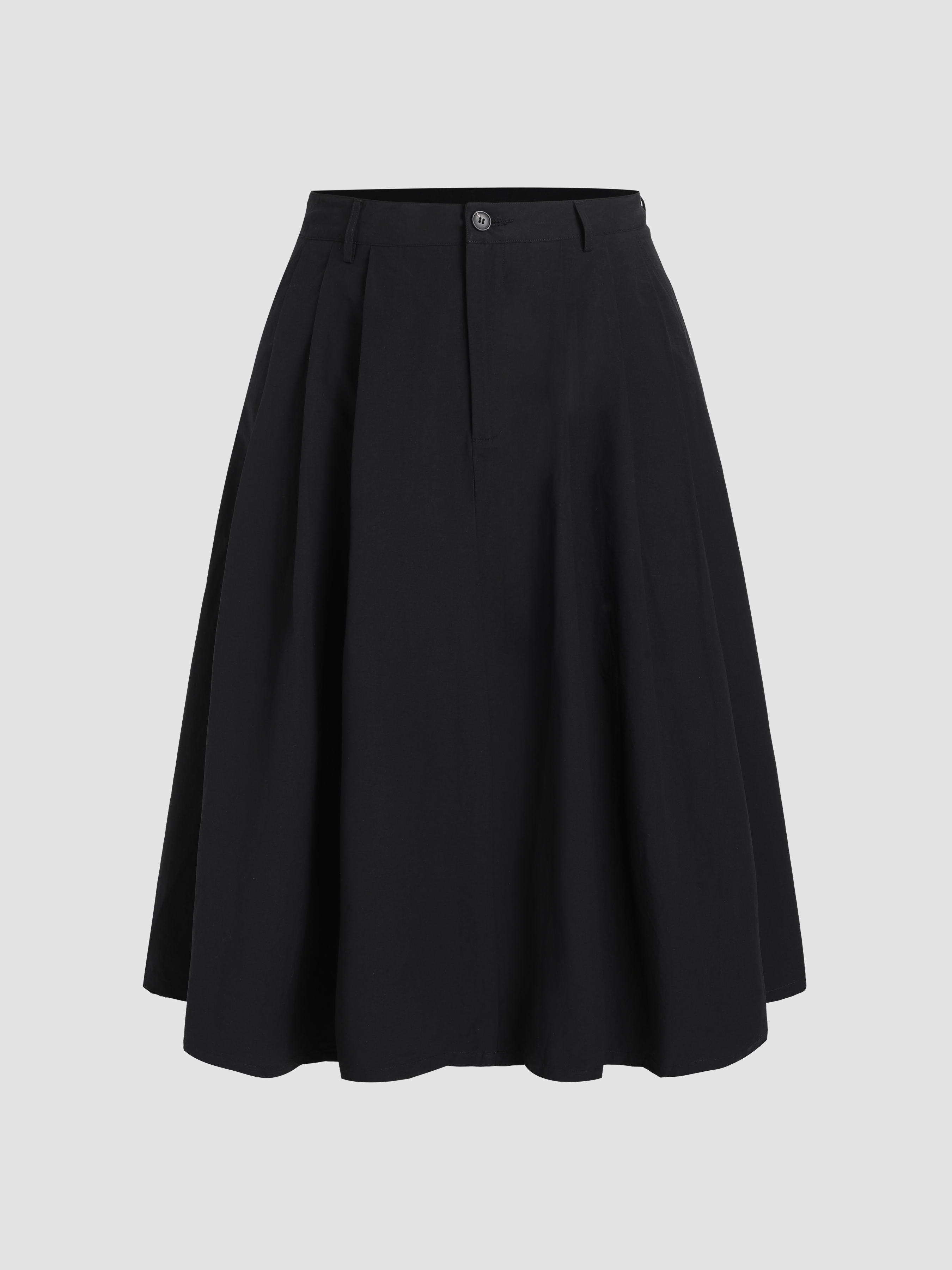 Curve & Plus Pleated Button Maxi Skirt