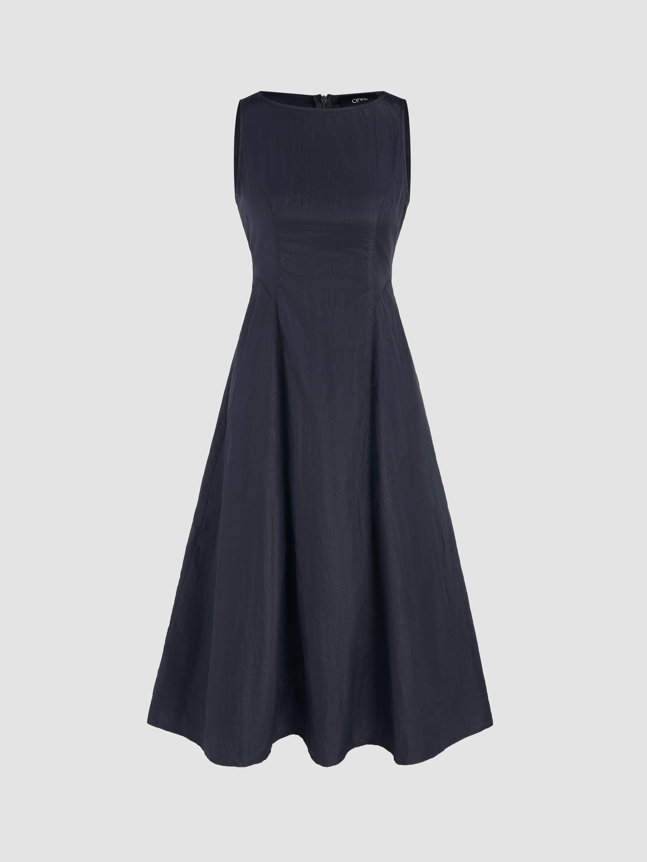 Elegant Printed Round Neck Tank Dress with Cape Two-Piece Set