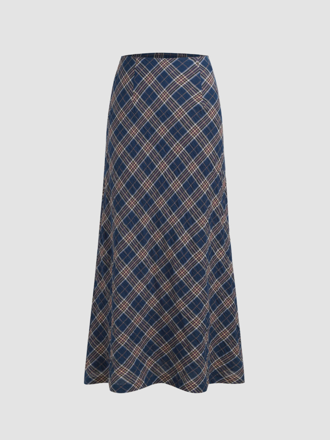 Karierter Maxirock mit mittlerer Taille