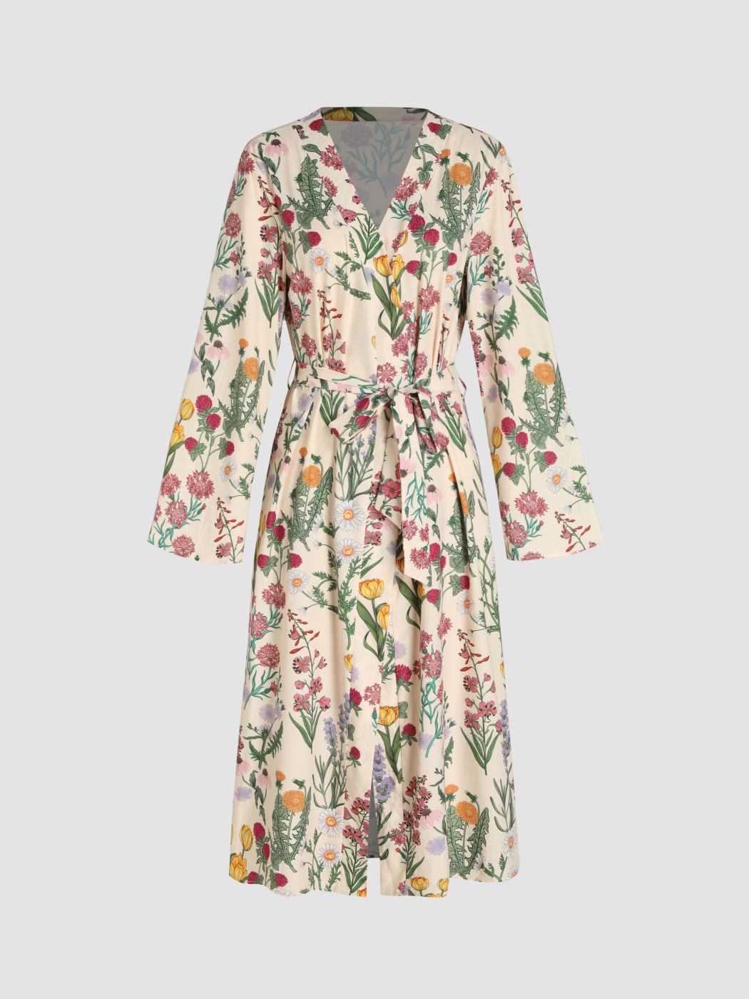 Wine Grape Pattern Print Women Long Robe