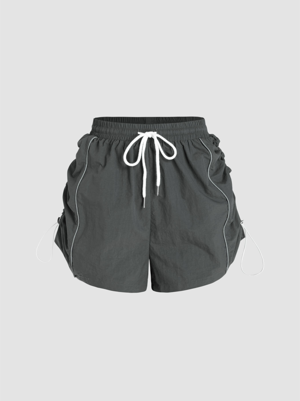 Short Sleeve Crop Tee & Drawstring Parachute Mini Shorts Set
