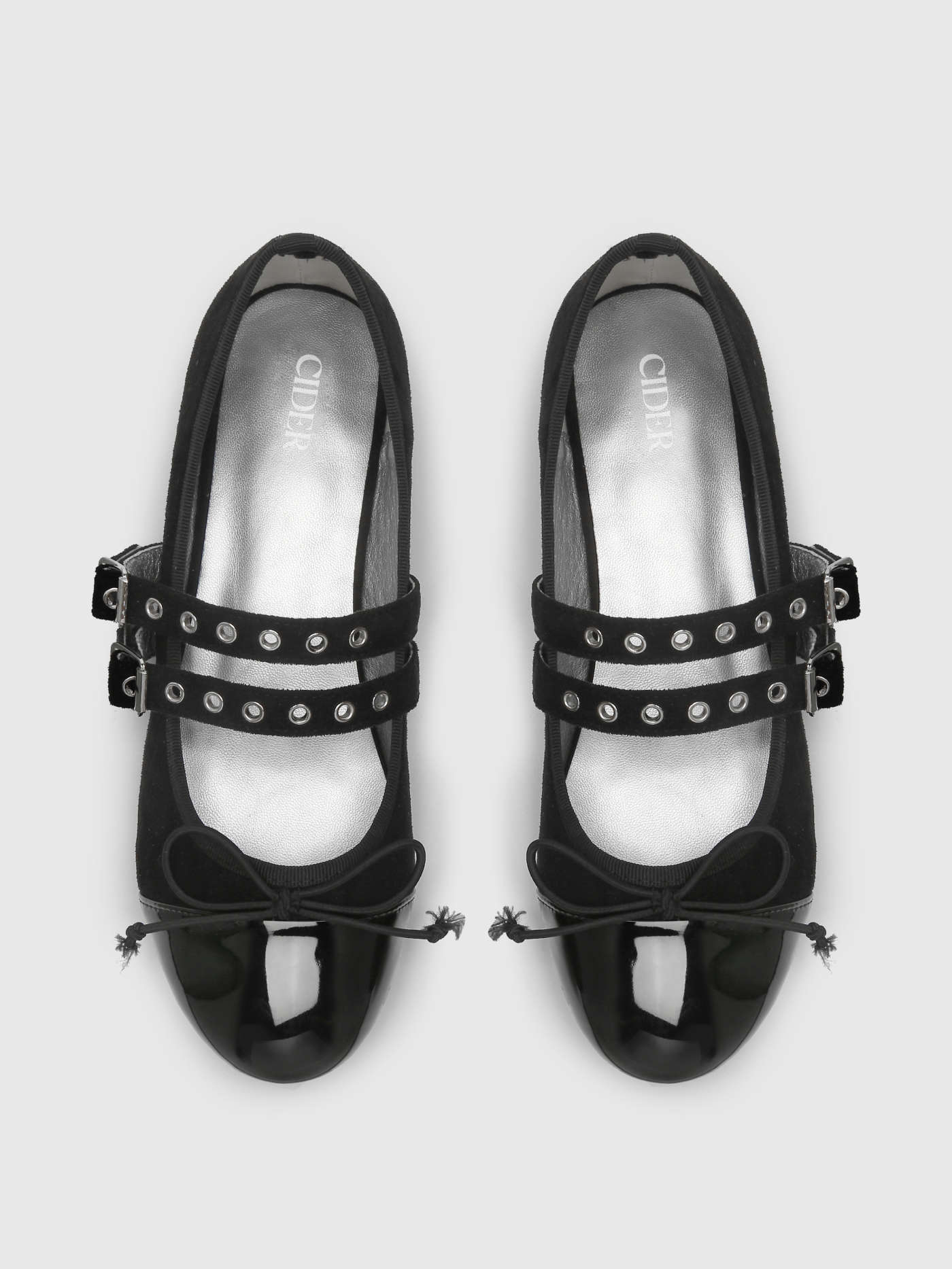 Double Strap Buckle Bowknot Ballet Mary Jane Flats