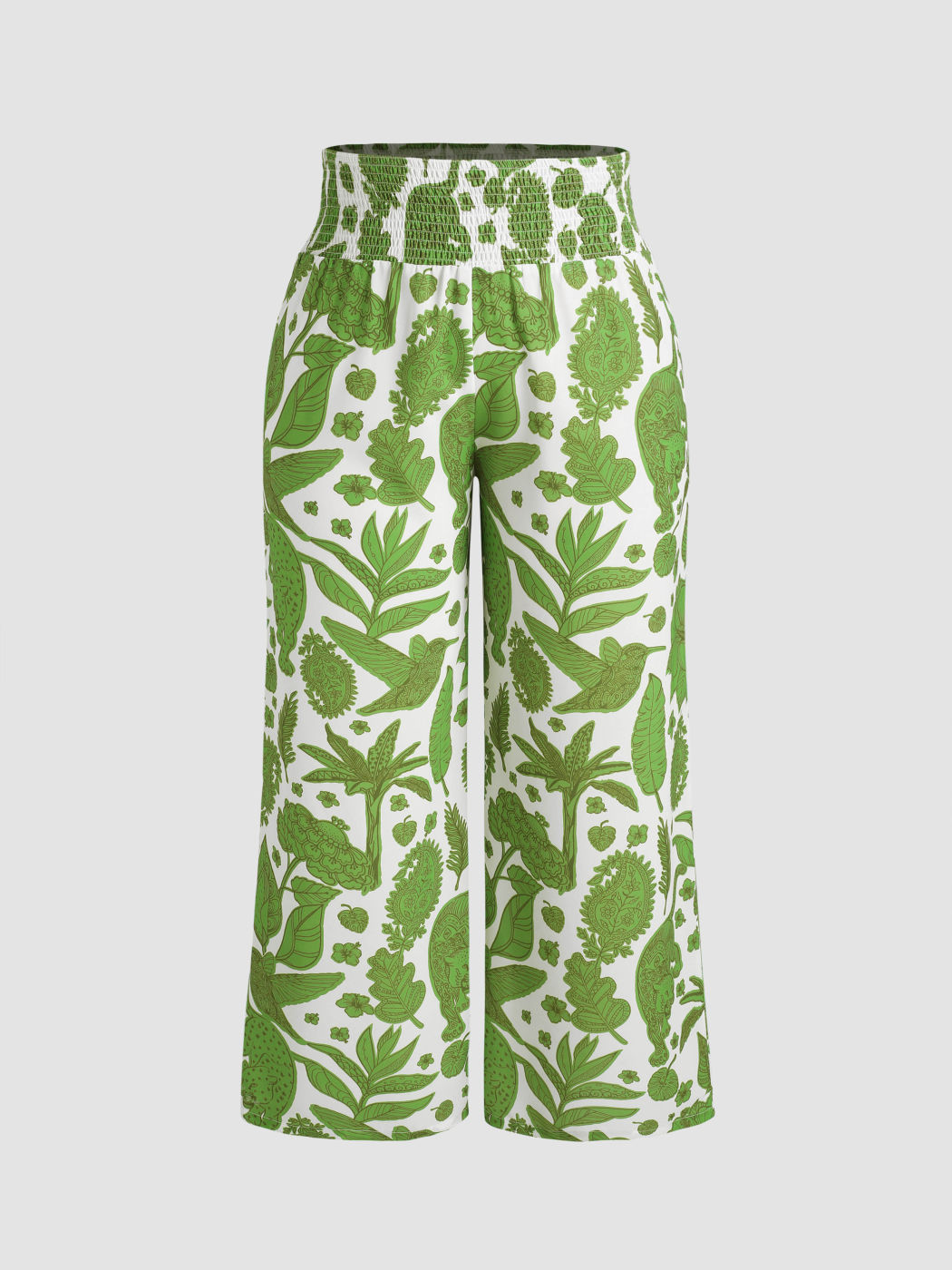 Boho Tropical & Animal Straight Leg Trousers Curve & Plus