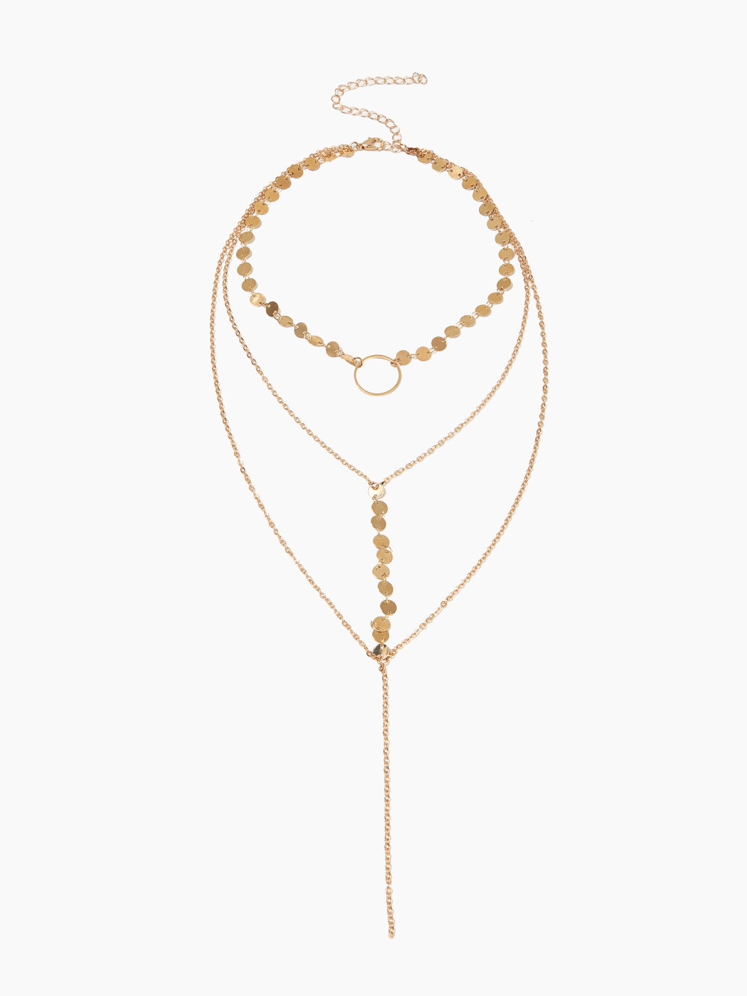Handgefertigte Halsband-Halskette aus Messing mit Pailletten
