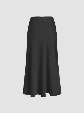 Ruffle Satin Maxi Skirt