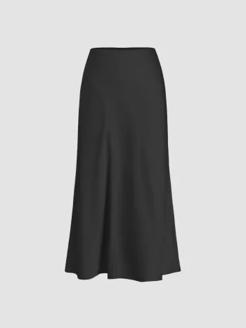 Ruffle Satin Maxi Skirt