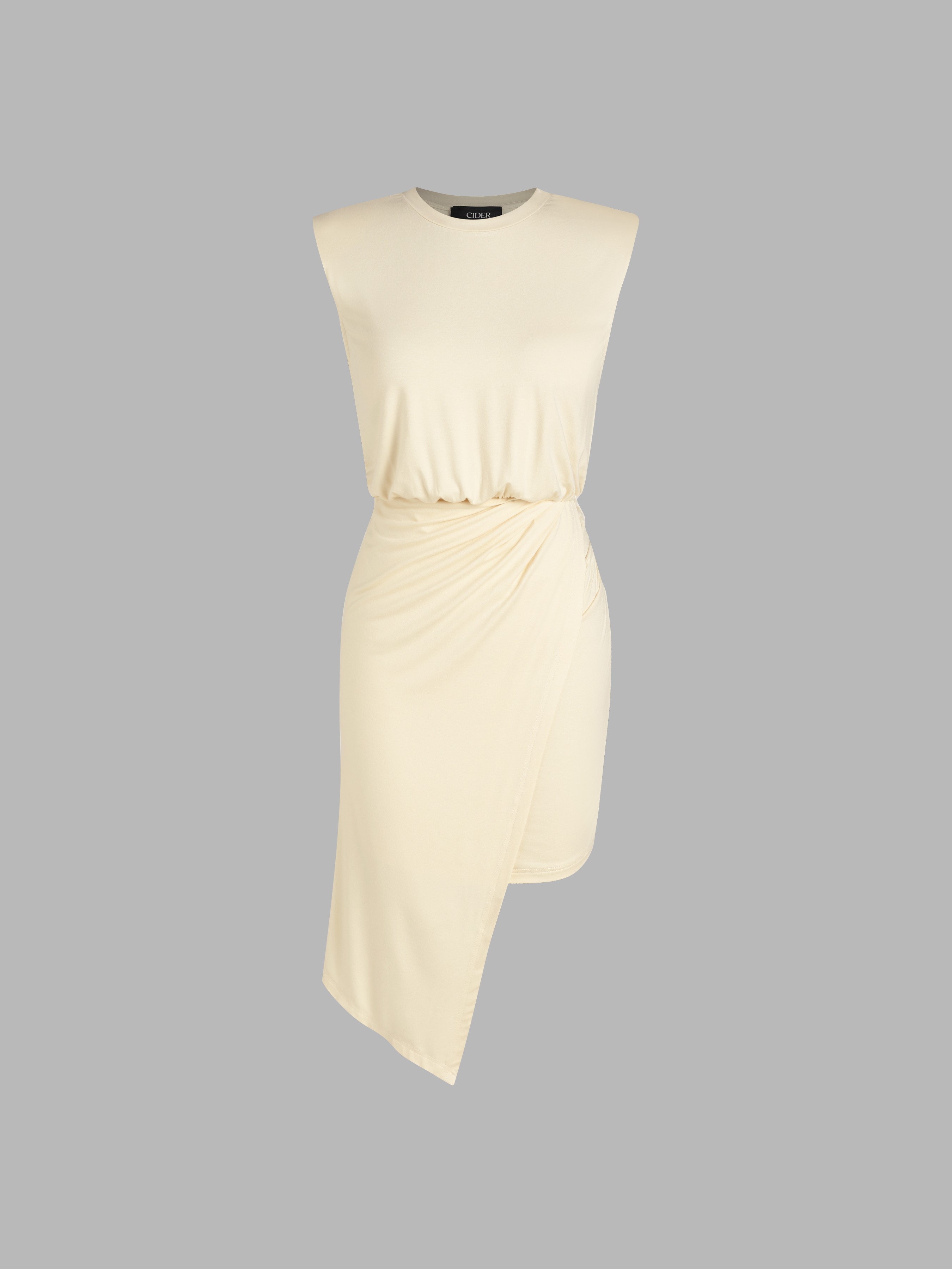 Ruched Round Neck Midi Dress main image 0