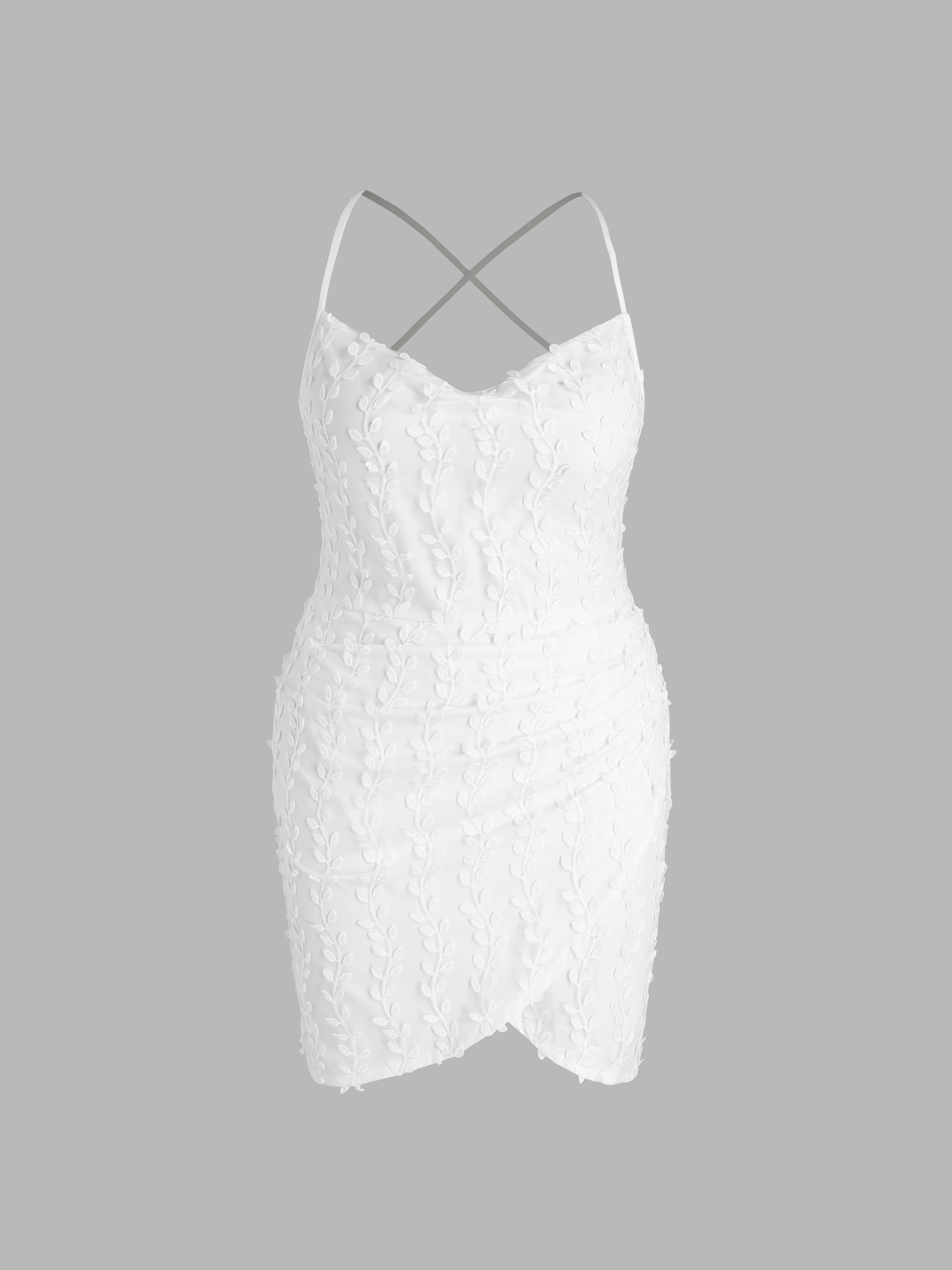 Curve & Plus Wrap Tie Back Criss Cross Mini Dress For Date