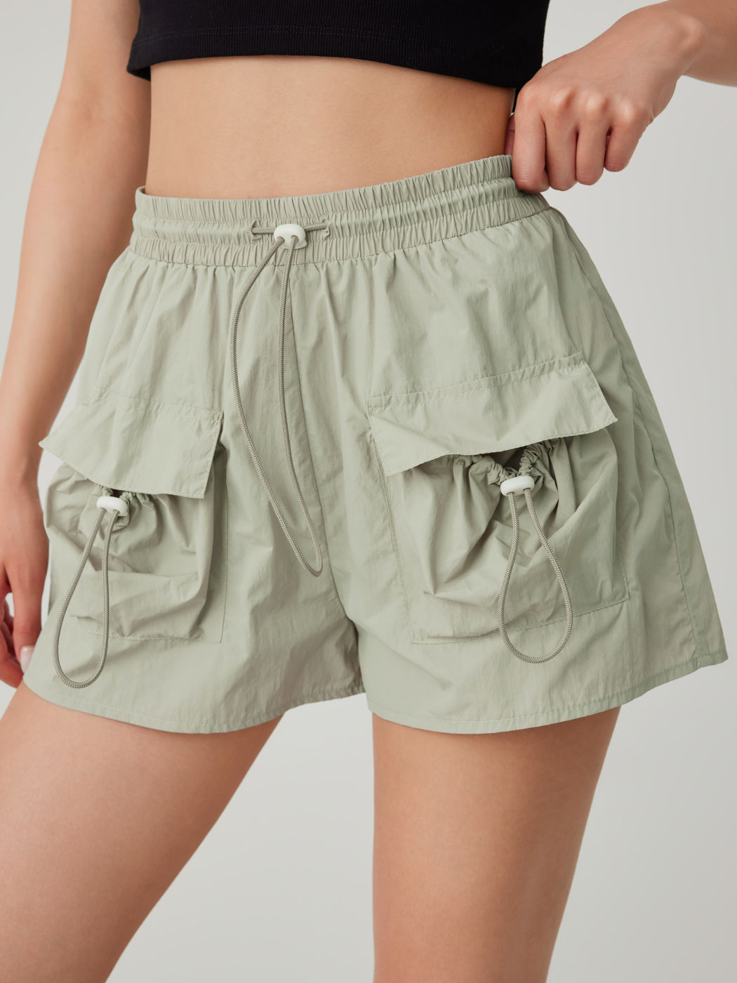 Cargo-Fallschirmshorts mit elastischem Bund