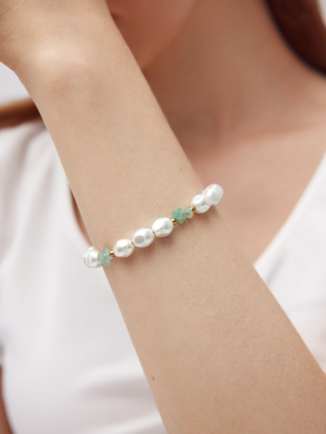 Fauxperlenbesetztes Armband