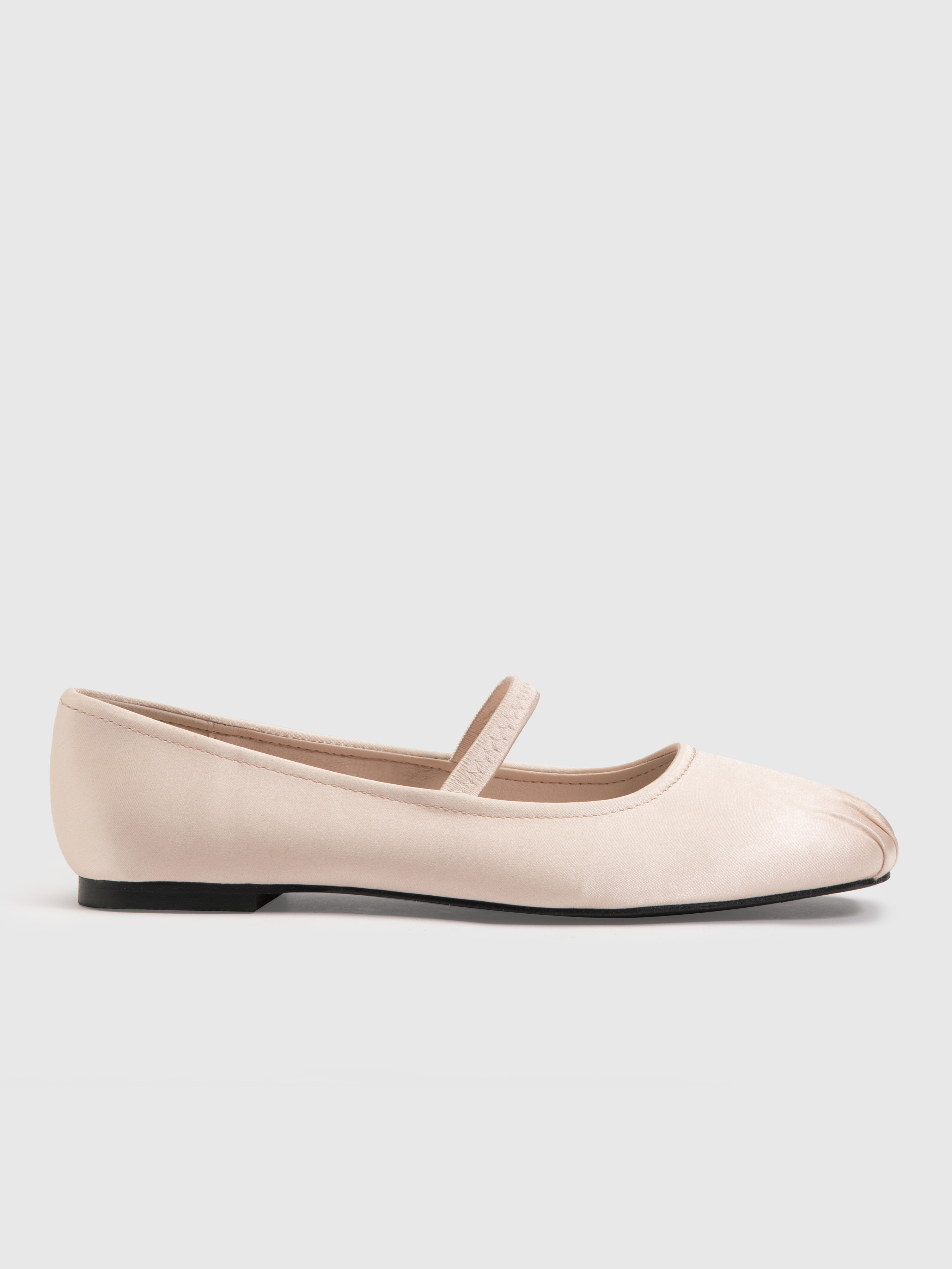 Basic Square Toe Single Strap Ballet Mary Jane Shoes - Cider