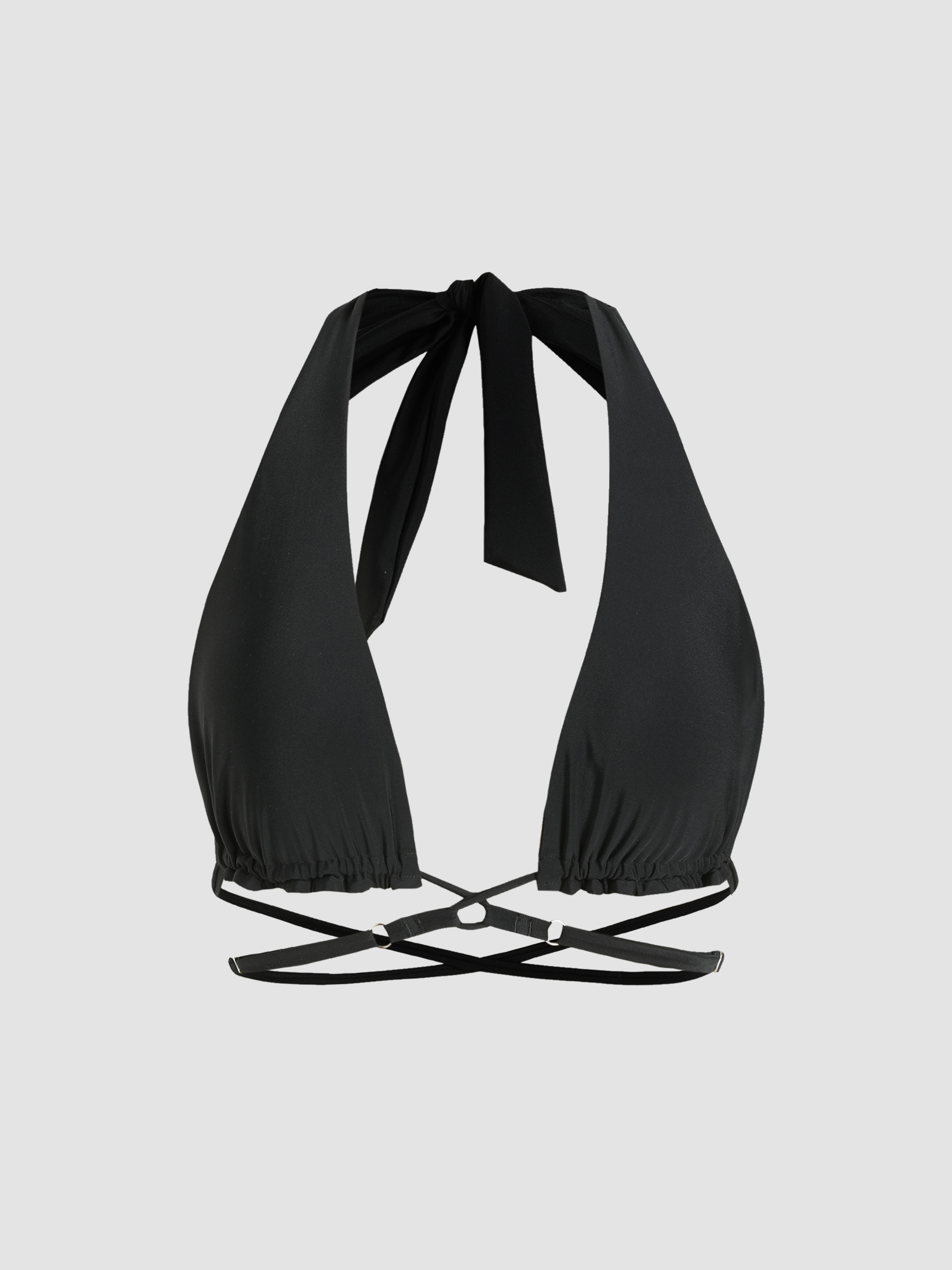 Halter Criss Cross Bikini Top For Vacation Swimming Pool Beach
