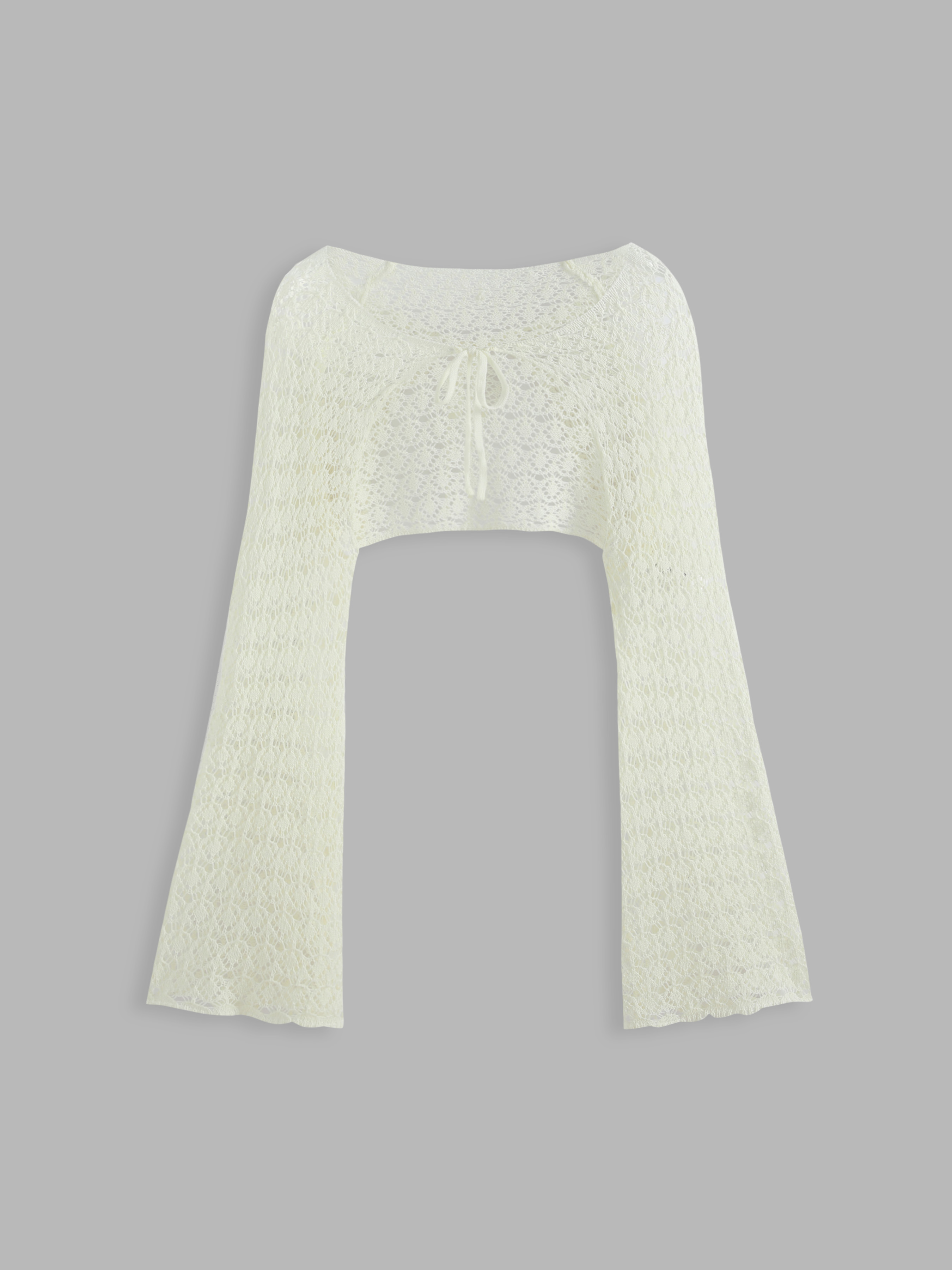 Curve & Plus Hollow Out Knitted Long Sleeve Shrug