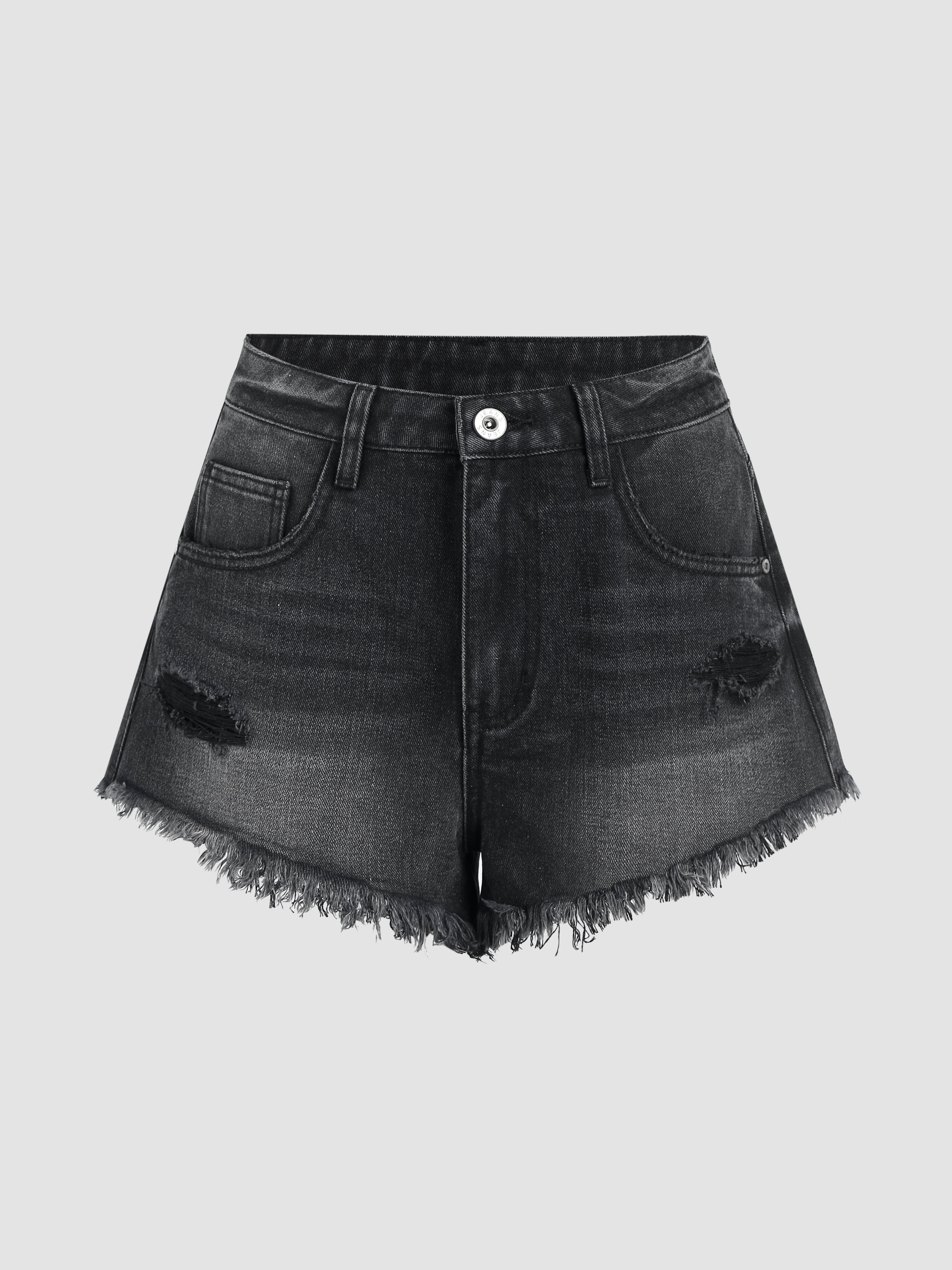 Denim Middle Waist Ripped Shorts For School Daily Casual Picnic Beach  Coffee Shop