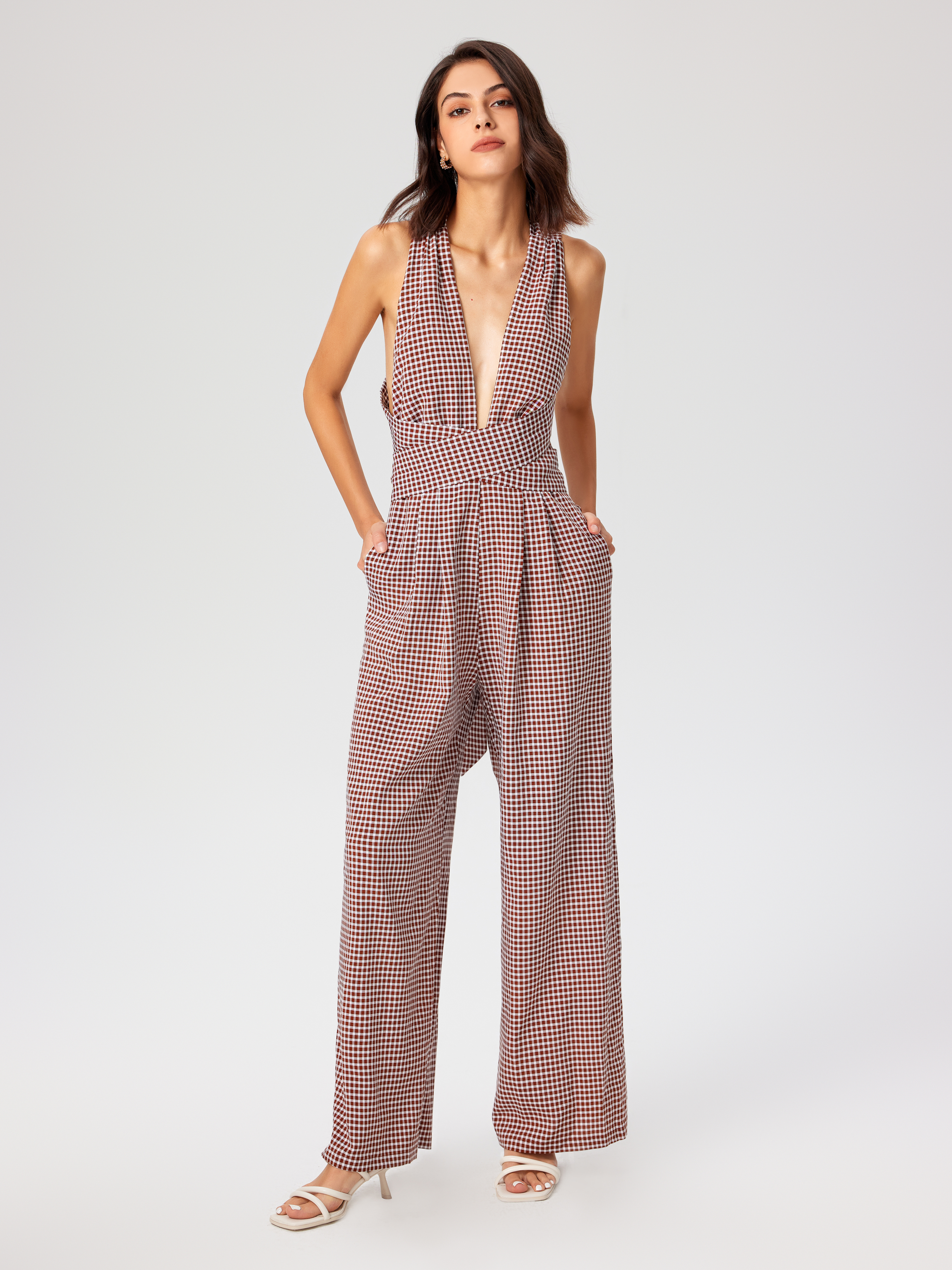 Deep hotsell cut jumpsuit