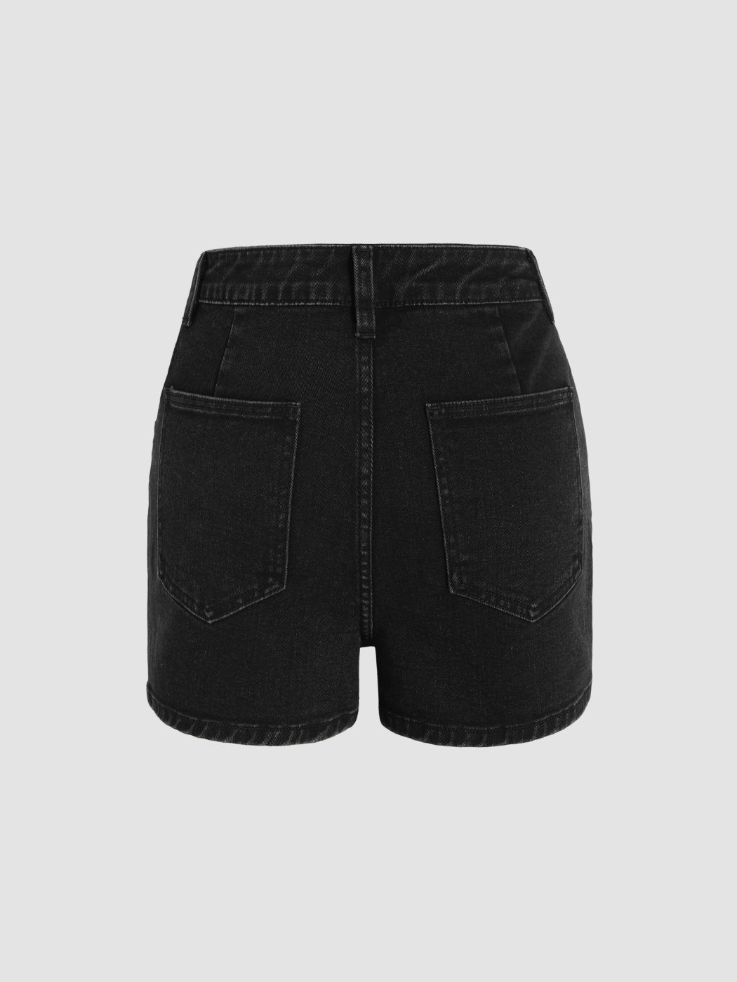 Stretch Denim High Waist Cut Out Mini Shorts