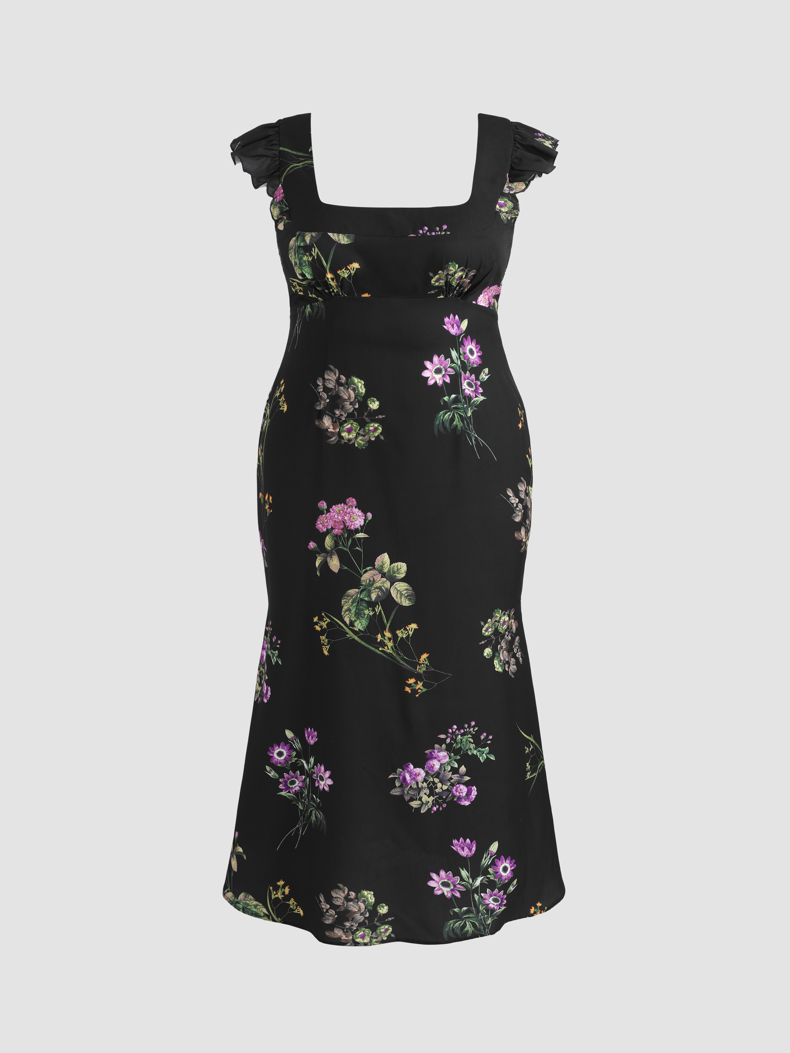 おすすめ RoséMuse floral Dress line pleated dress【sax】 レディース