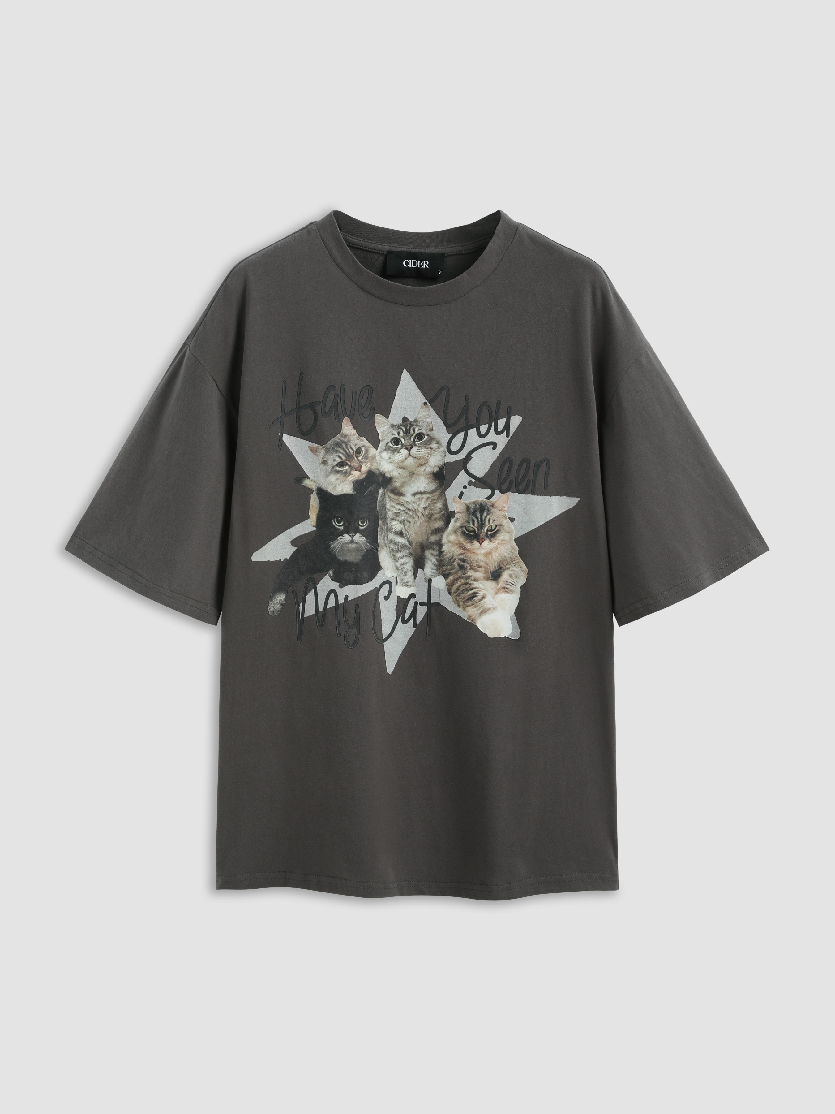 【SCENERITY】cat print short sleeve t-shirt Summer Women's T Shirt Cat Print Casual Short Sleeve 3d T