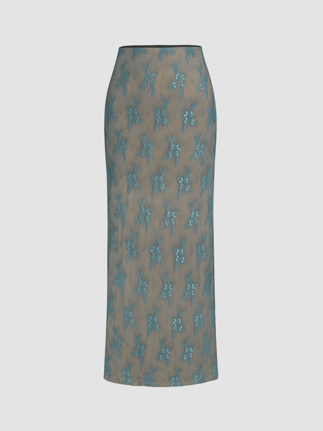 Floral Lace High Waist Maxi Skirt